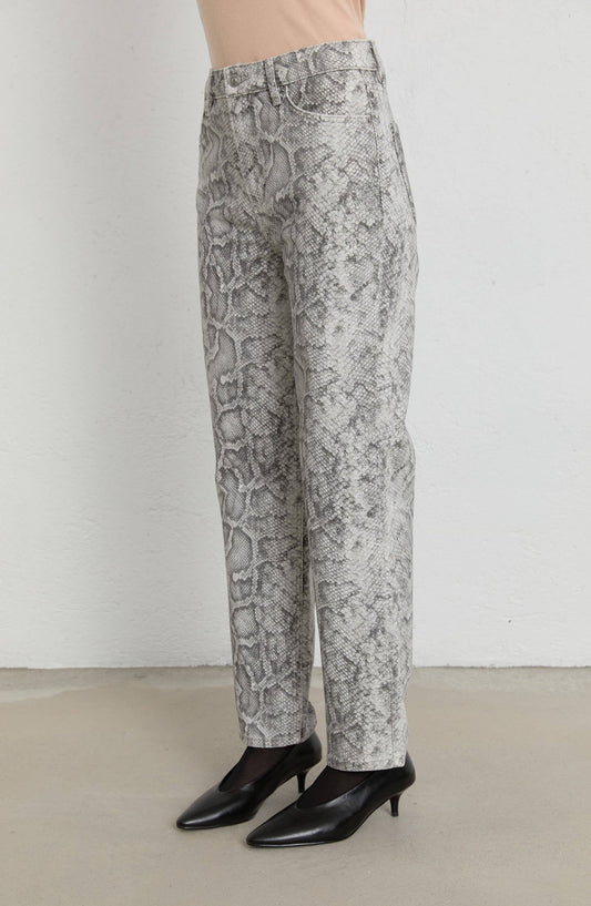 Animal Desen Gri Denim Pantolon - Fatma Atasoy