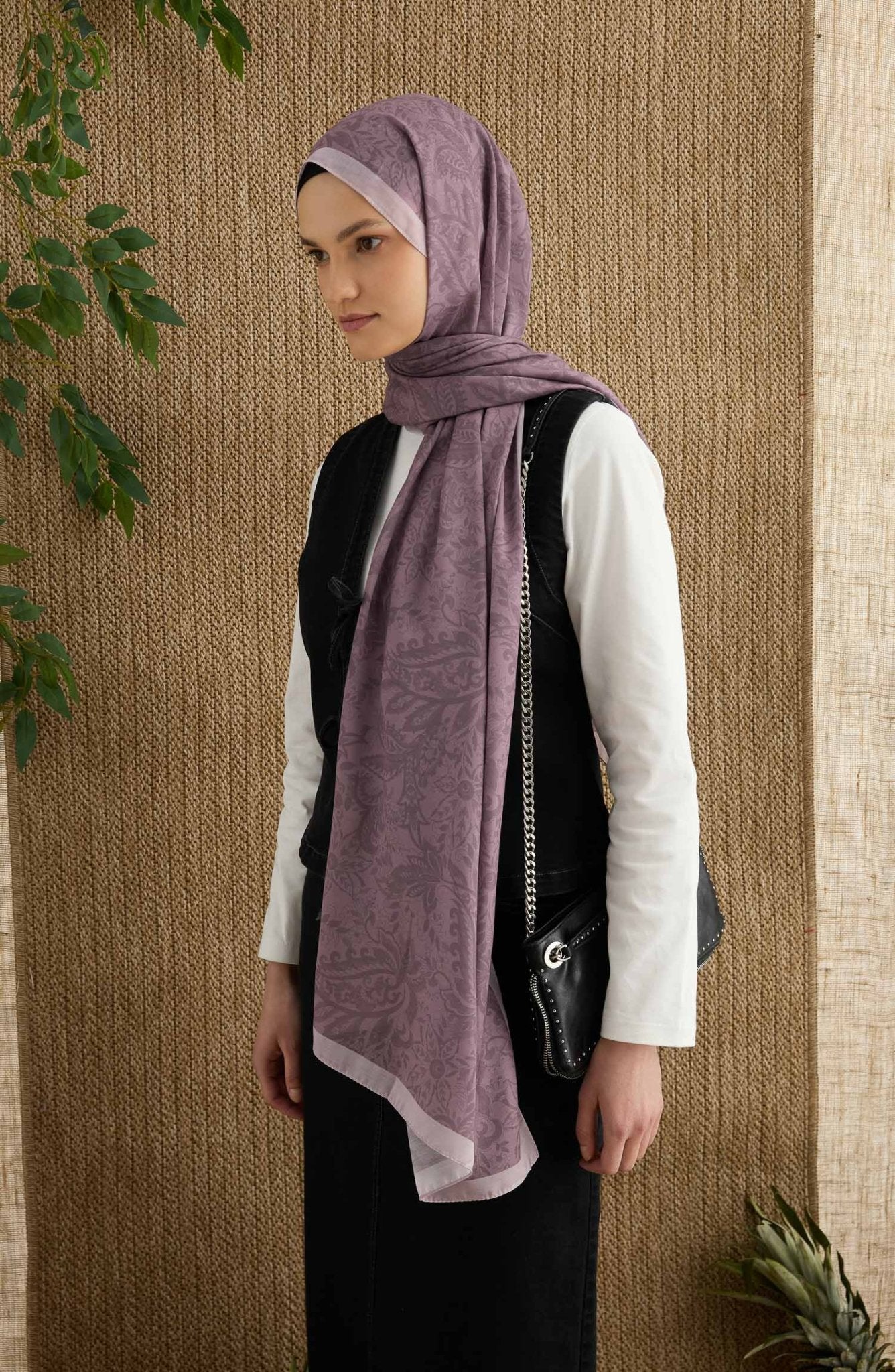 Anna Gül Kurusu Etnik Desen Şal - Fatma Atasoy