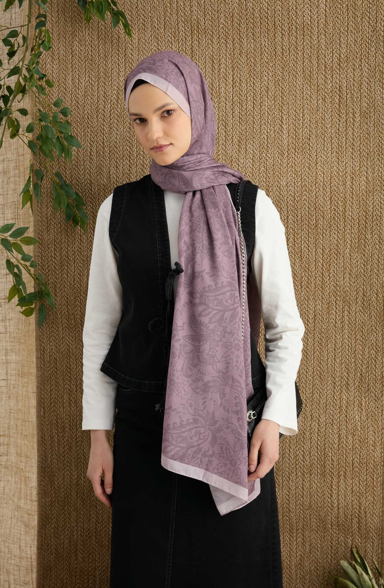 Anna Gül Kurusu Etnik Desen Şal - Fatma Atasoy