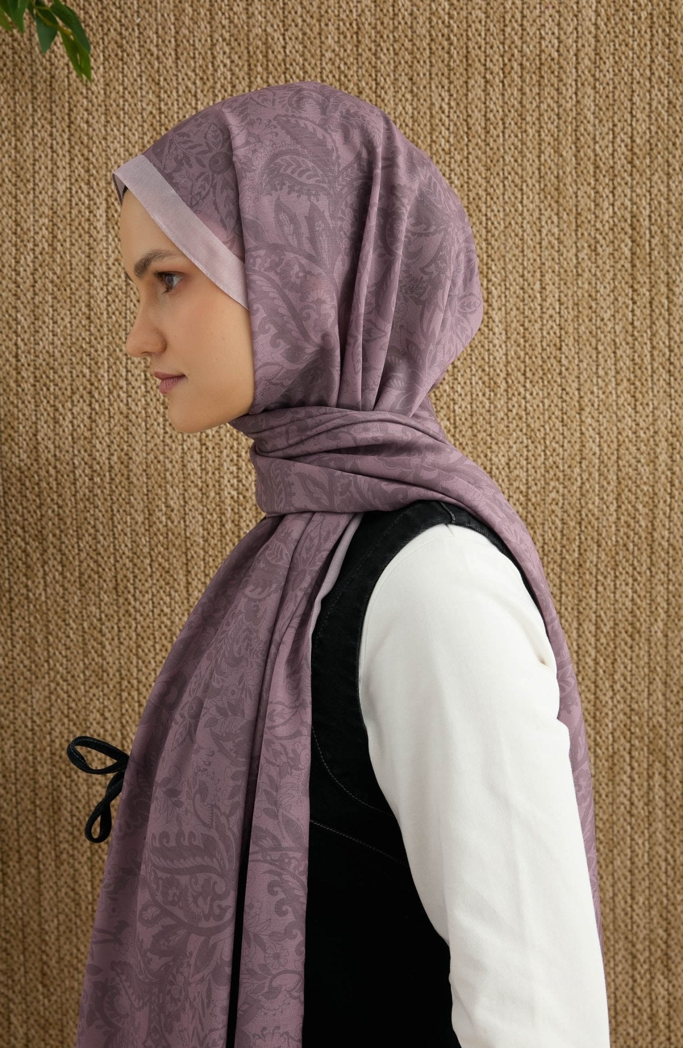Anna Gül Kurusu Etnik Desen Şal - Fatma Atasoy