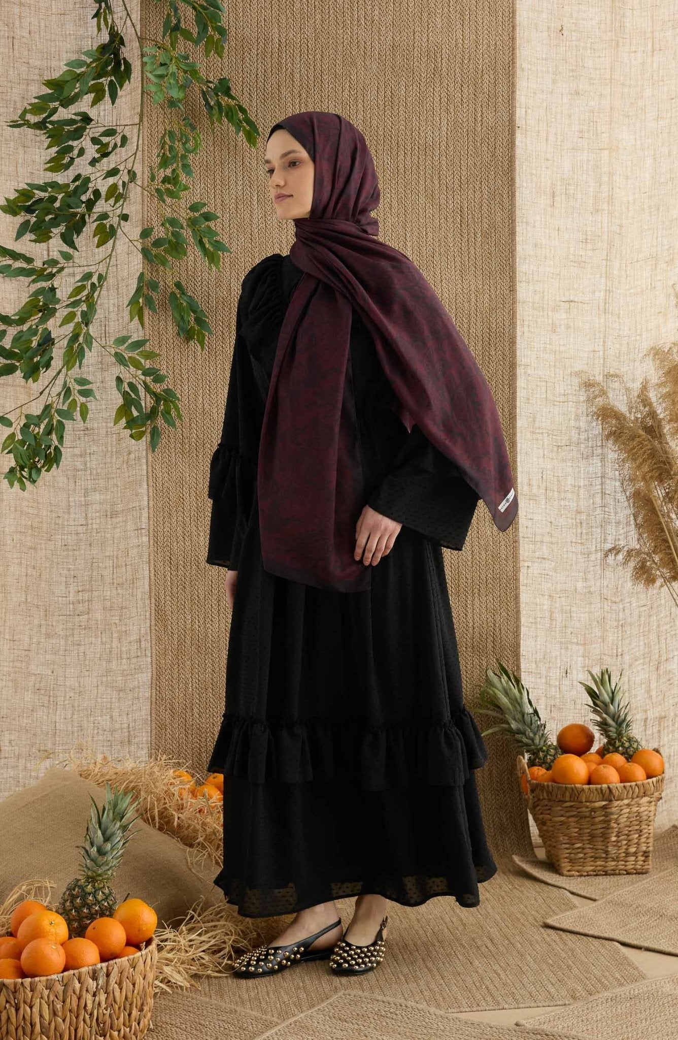 Anna Kırmızı Etnik Desen Şal - Fatma Atasoy