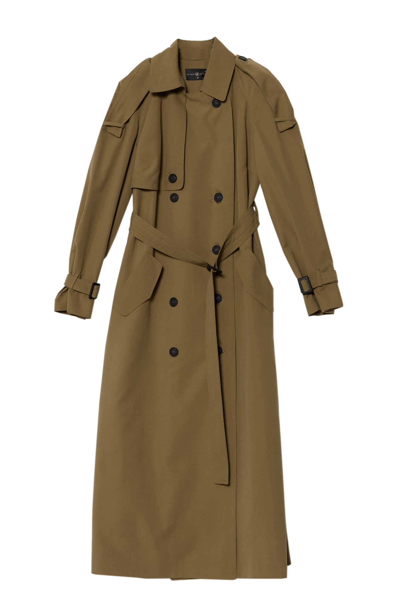 Apoletli Haki Oversize Trençkot - Fatma Atasoy