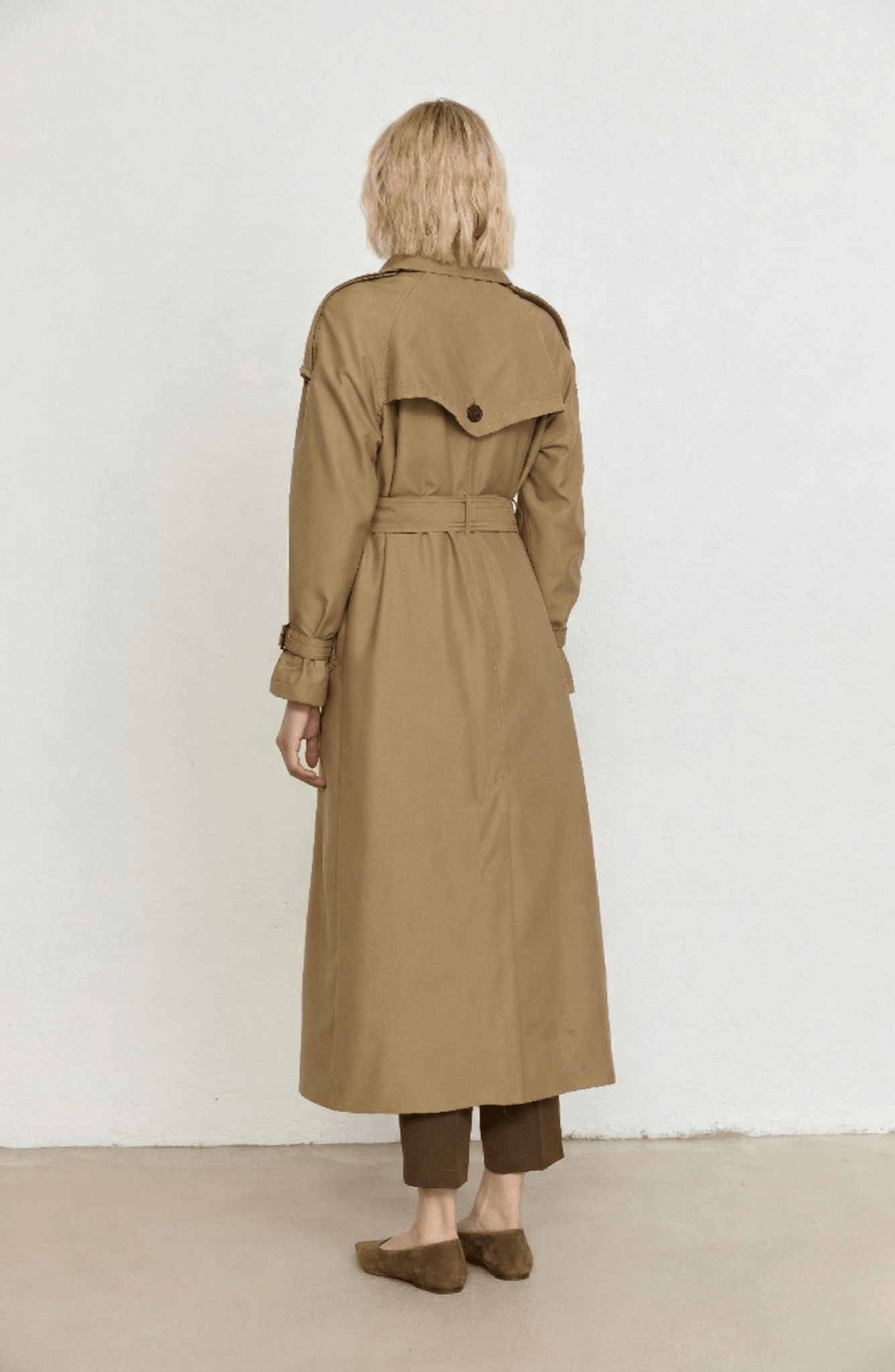 Apoletli Haki Oversize Trençkot - Fatma Atasoy