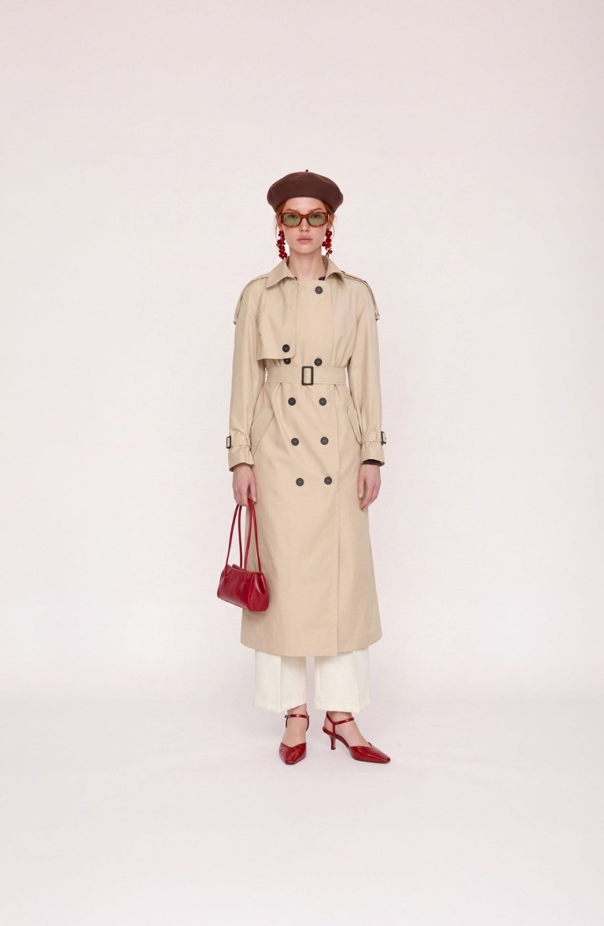 Apoletli Taş Oversize Trençkot - Fatma Atasoy