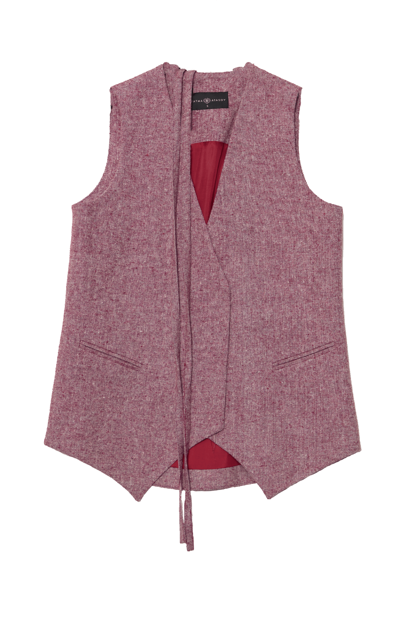 Bağlamalı Bordo Tüvit Yelek Etek Takım - Fatma Atasoy