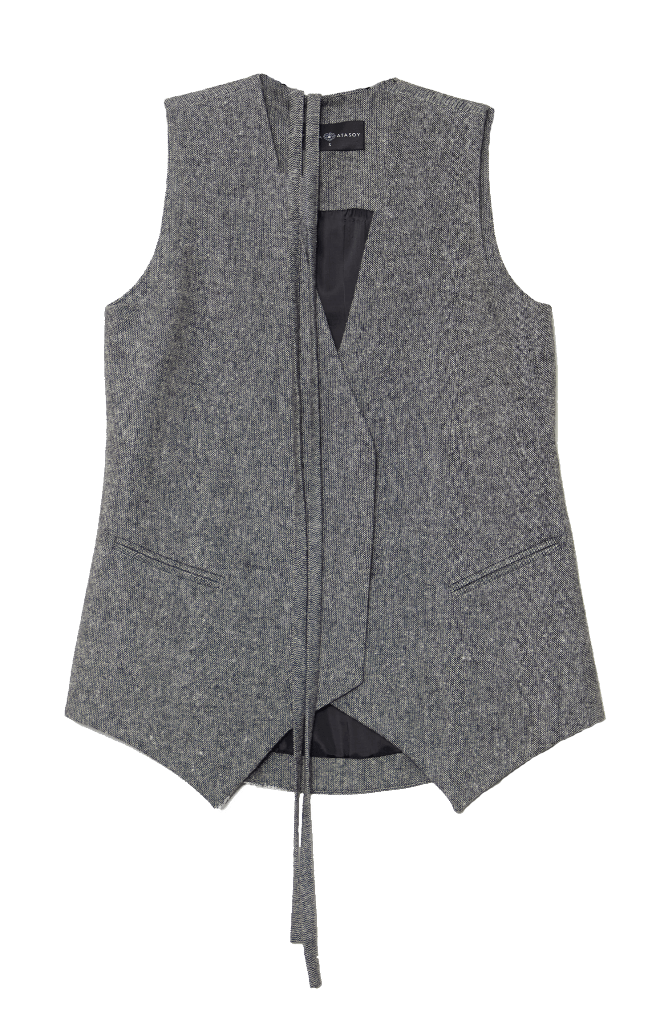 Bağlamalı Siyah Tüvit Yelek Etek Takım - Fatma Atasoy