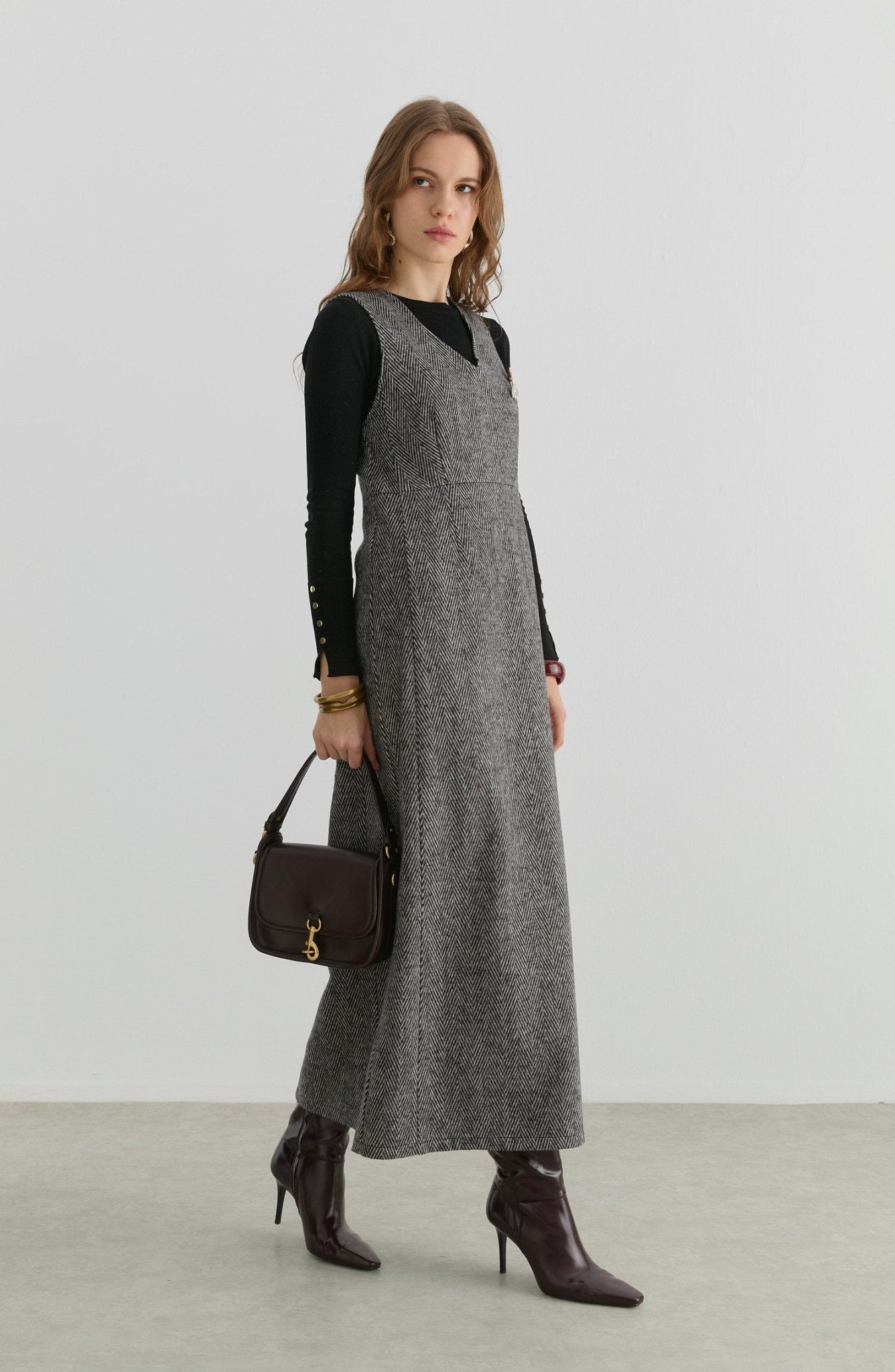 Balıksırtı Siyah Kaşe Jile - Fatma Atasoy