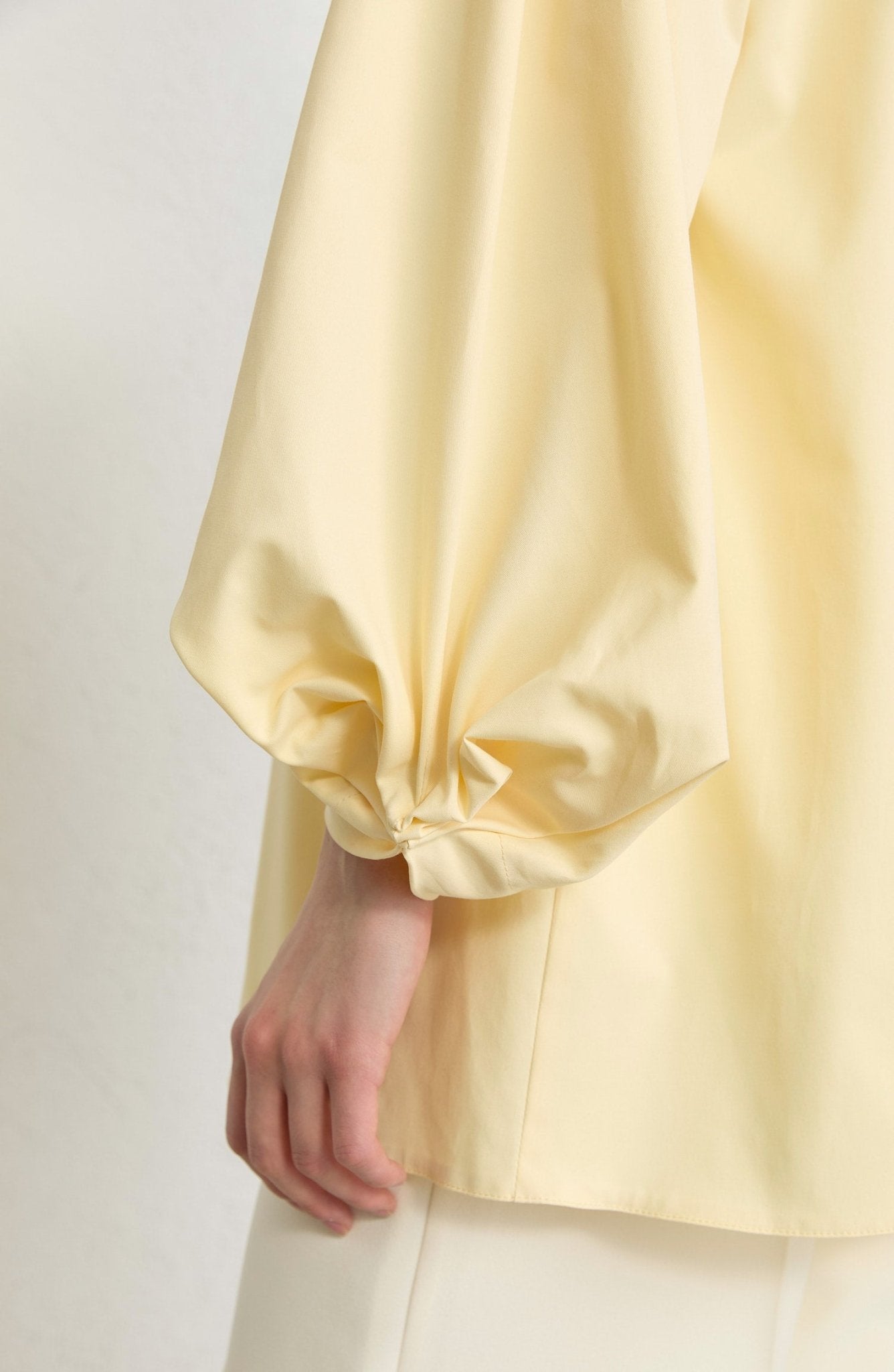 Balon Kol Butter Sarı Pamuk Tunik Gömlek - Fatma Atasoy