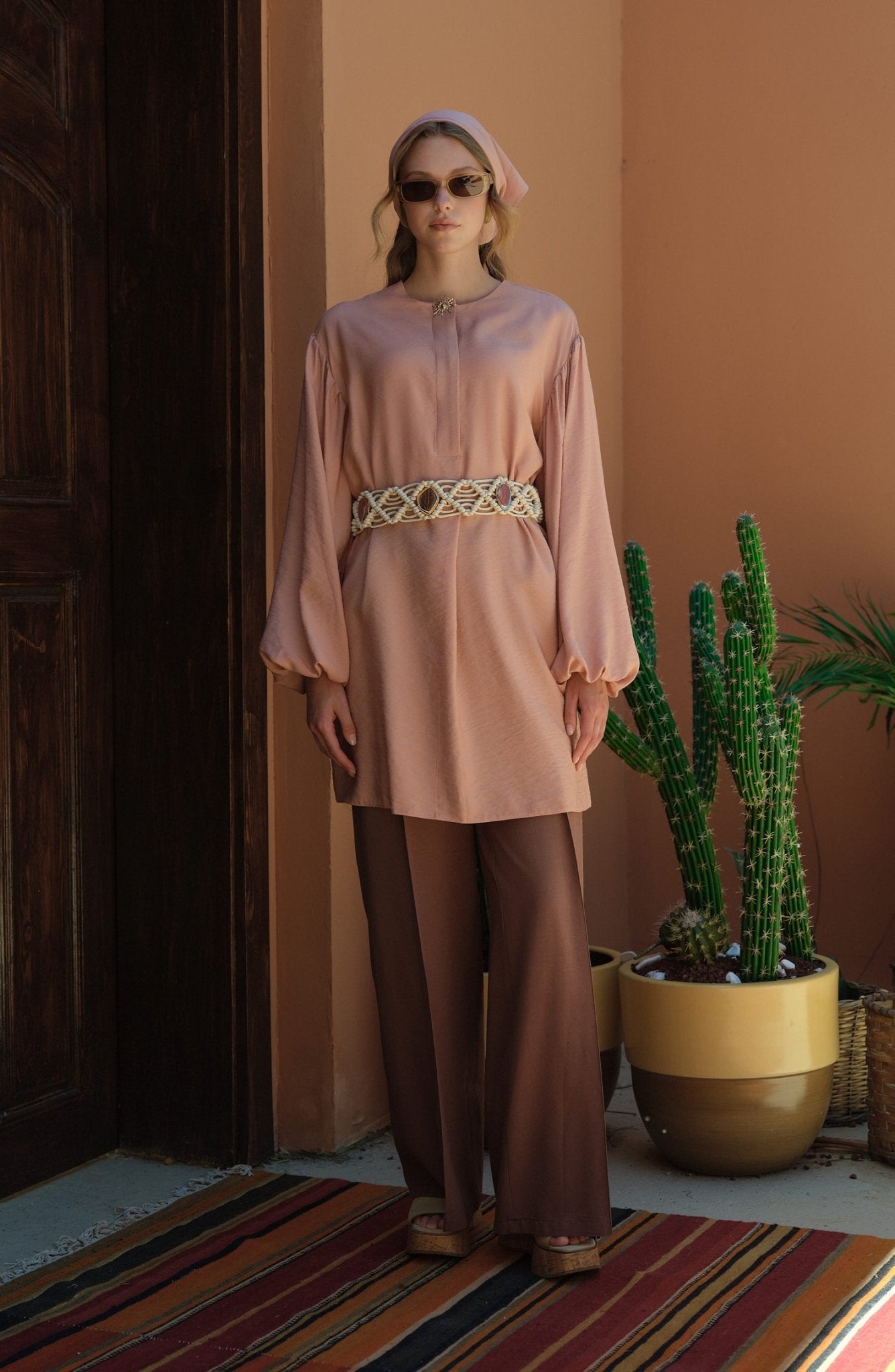 Balon Kol Sunshine Soft Pembe Tunik - Fatma Atasoy