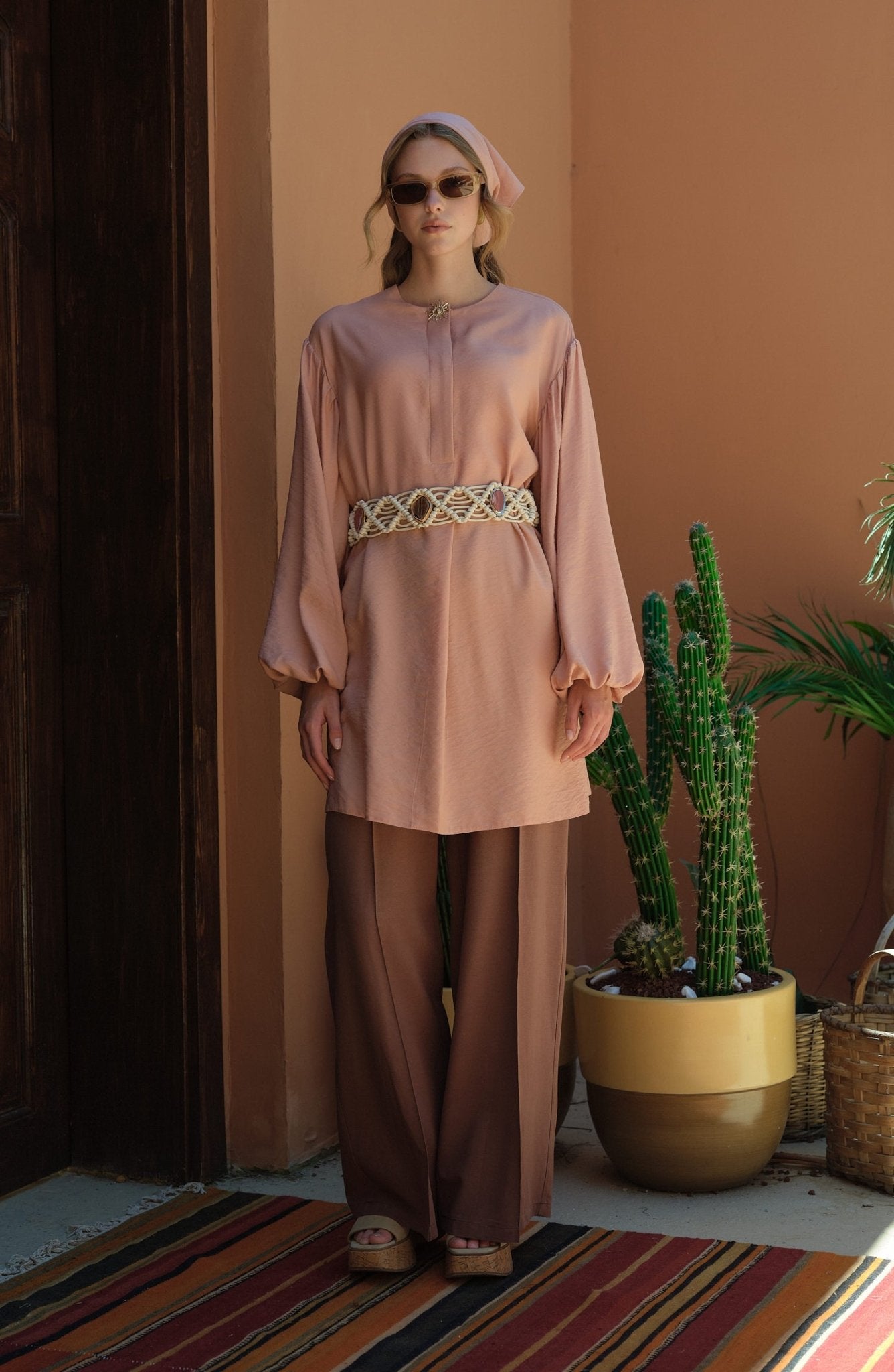 Balon Kol Sunshine Soft Pembe Tunik - Fatma Atasoy