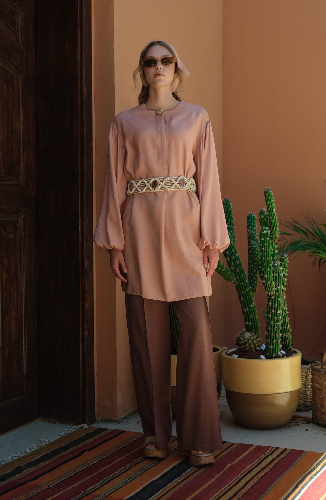Balon Kol Sunshine Soft Pembe Tunik - Fatma Atasoy