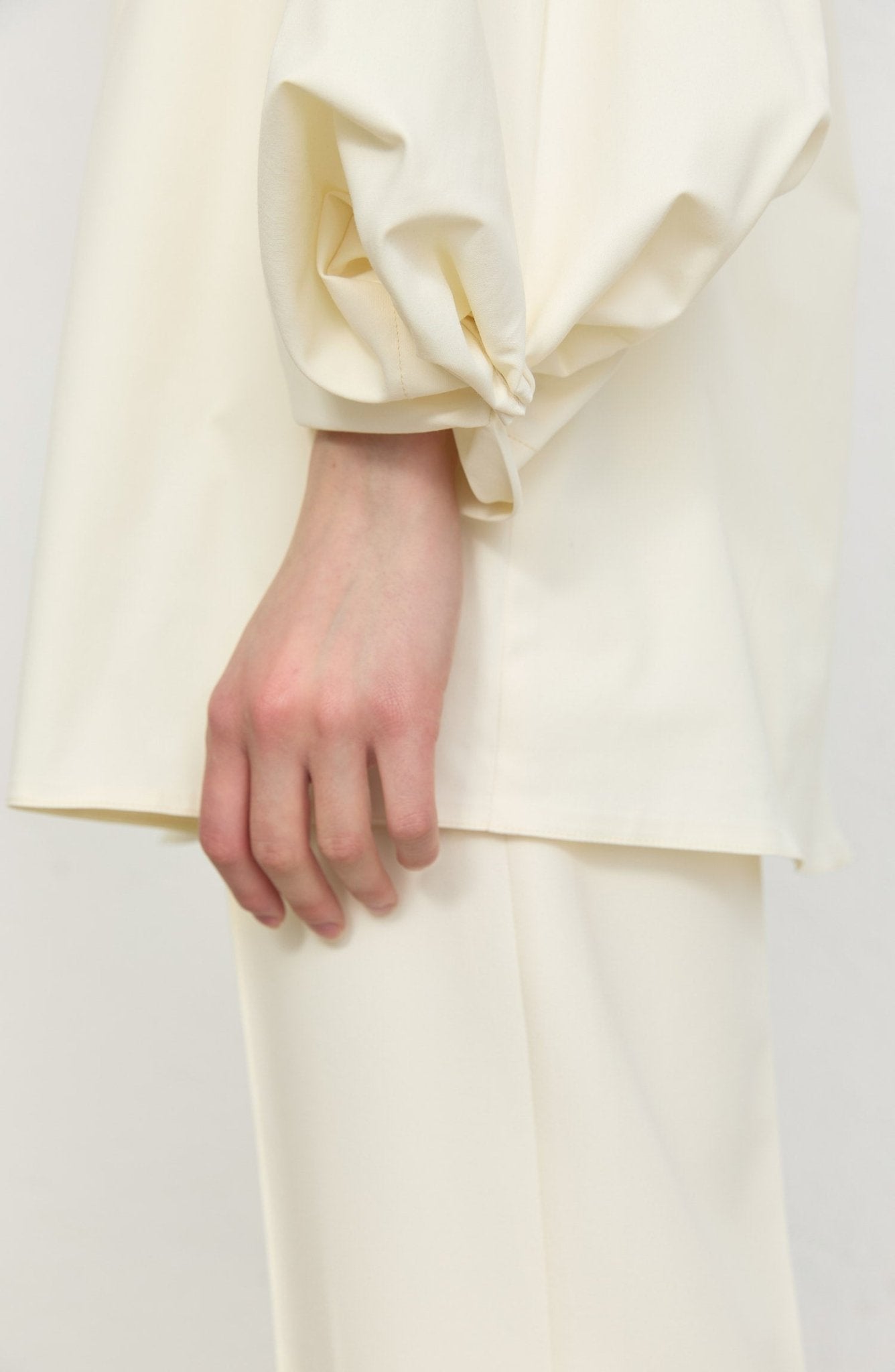 Balon Kol Vanilya Pamuk Tunik Gömlek - Fatma Atasoy