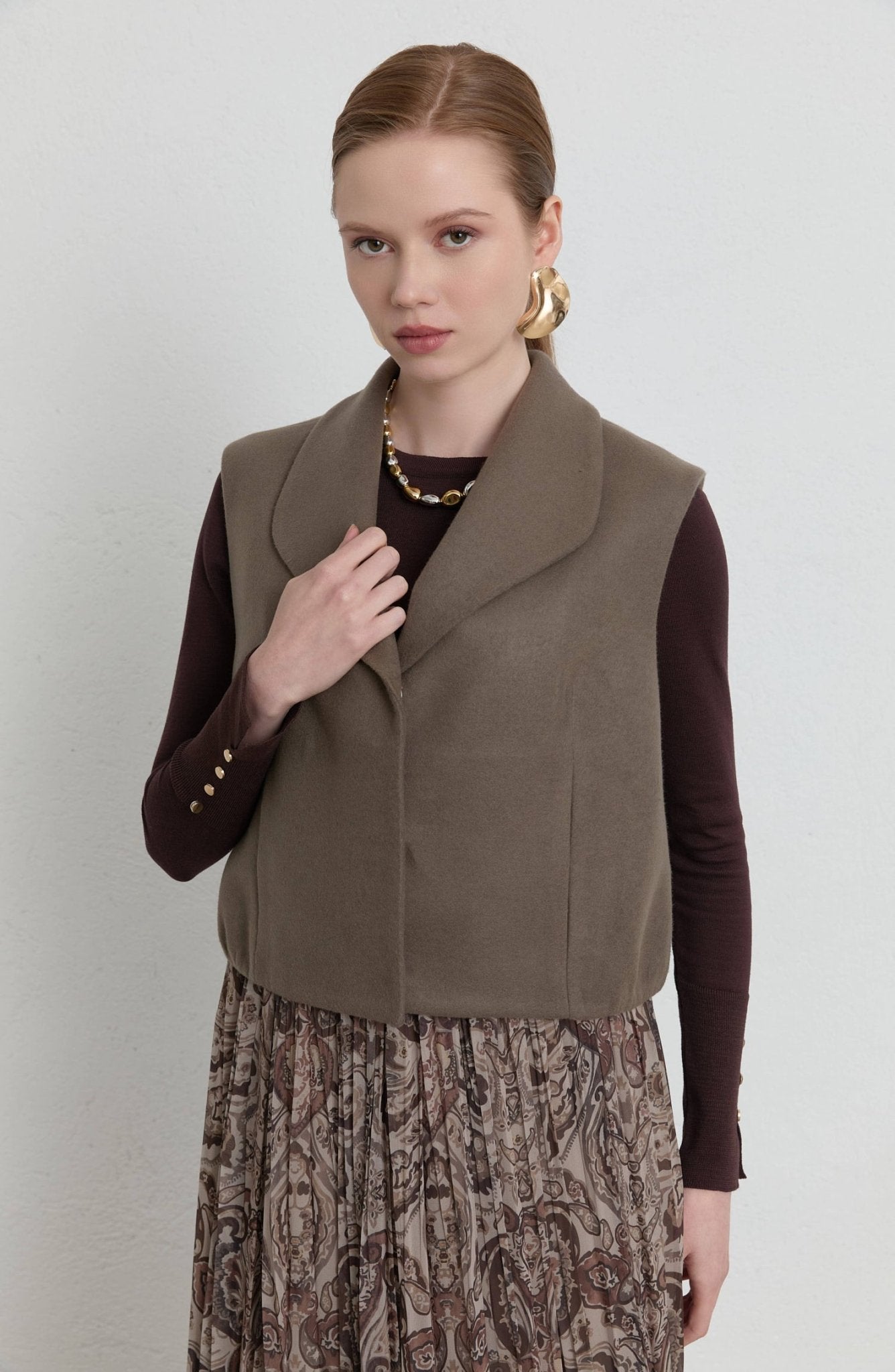 Balon Vizon Kaşe Yelek - Fatma Atasoy