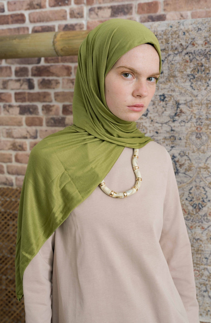 Bambu Penye Fıstık Yeşili Şal - Fatma Atasoy