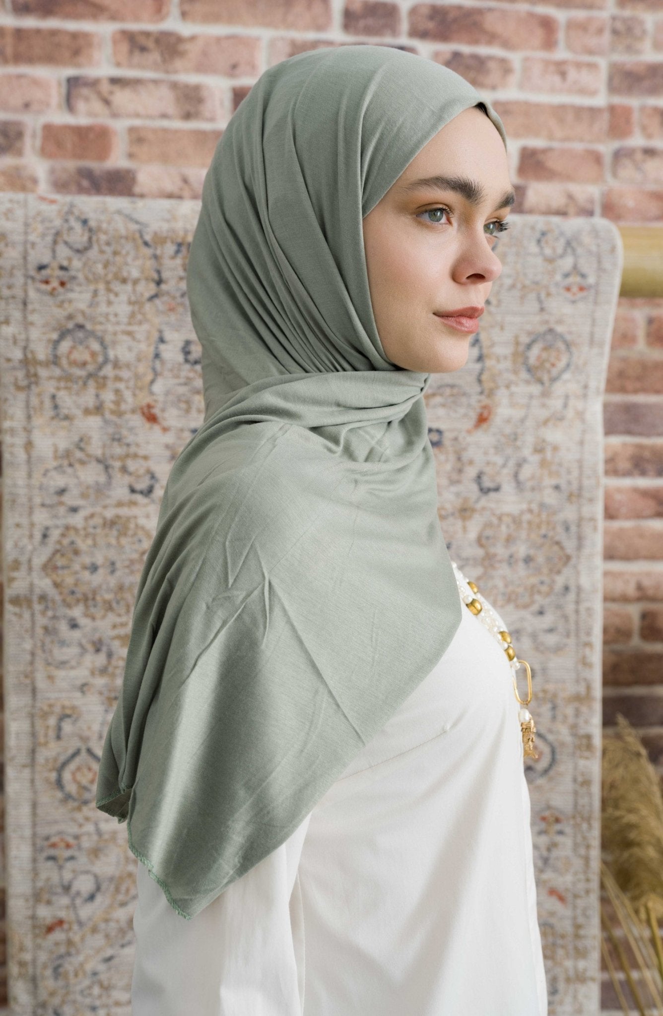 Bambu Penye Mint Şal - Fatma Atasoy