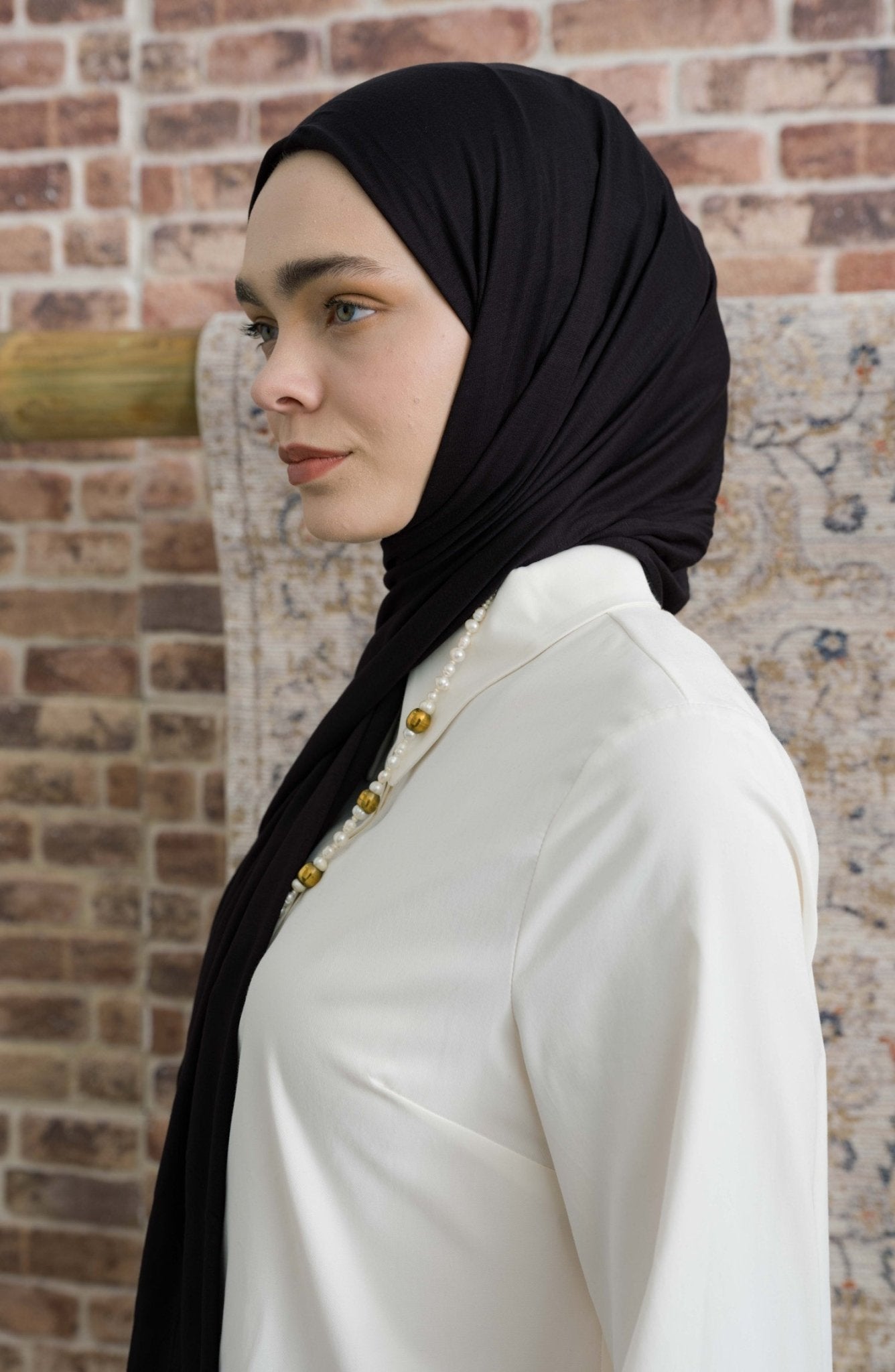 Bambu Penye Siyah Şal - Fatma Atasoy