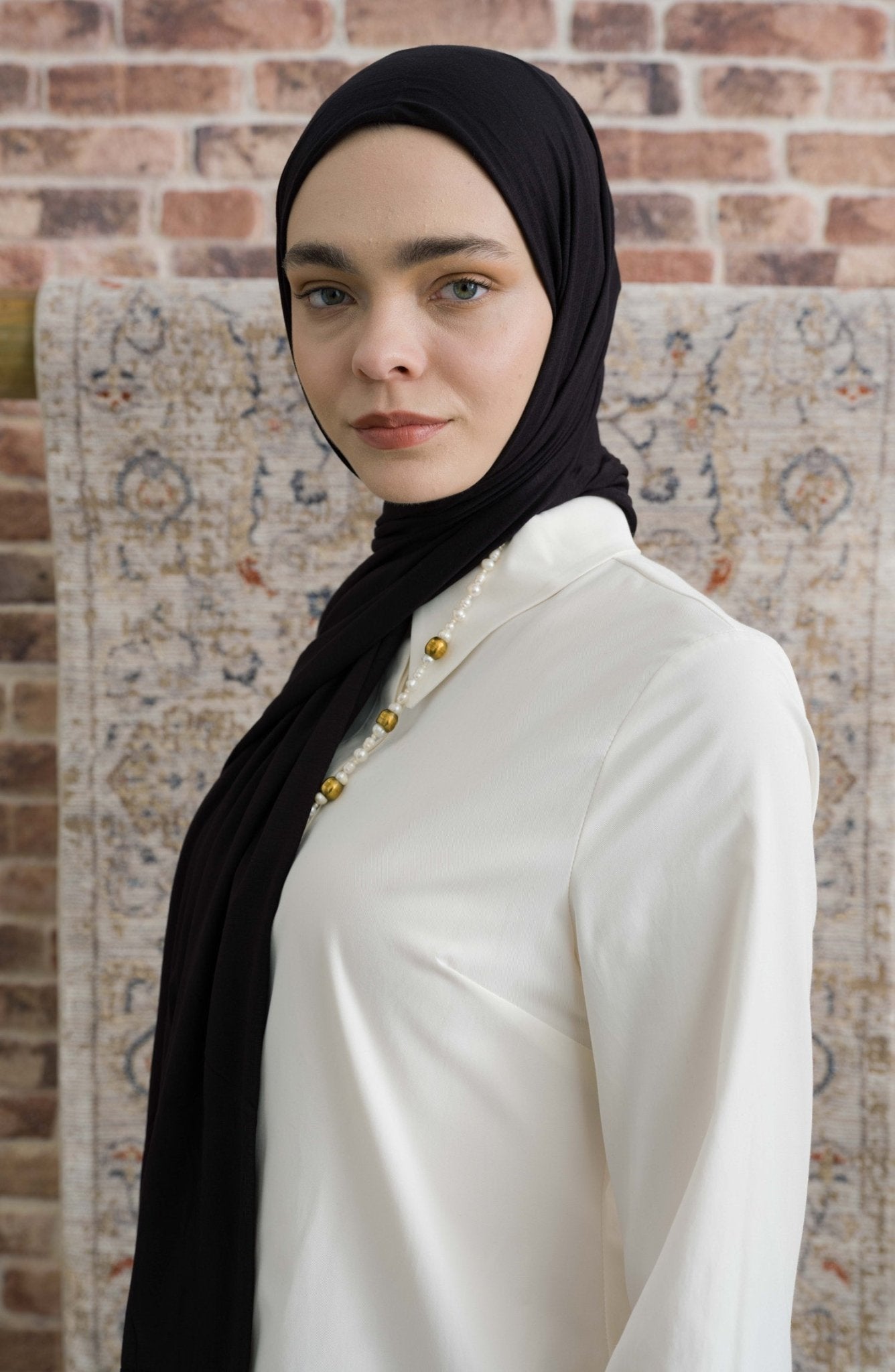 Bambu Penye Siyah Şal - Fatma Atasoy