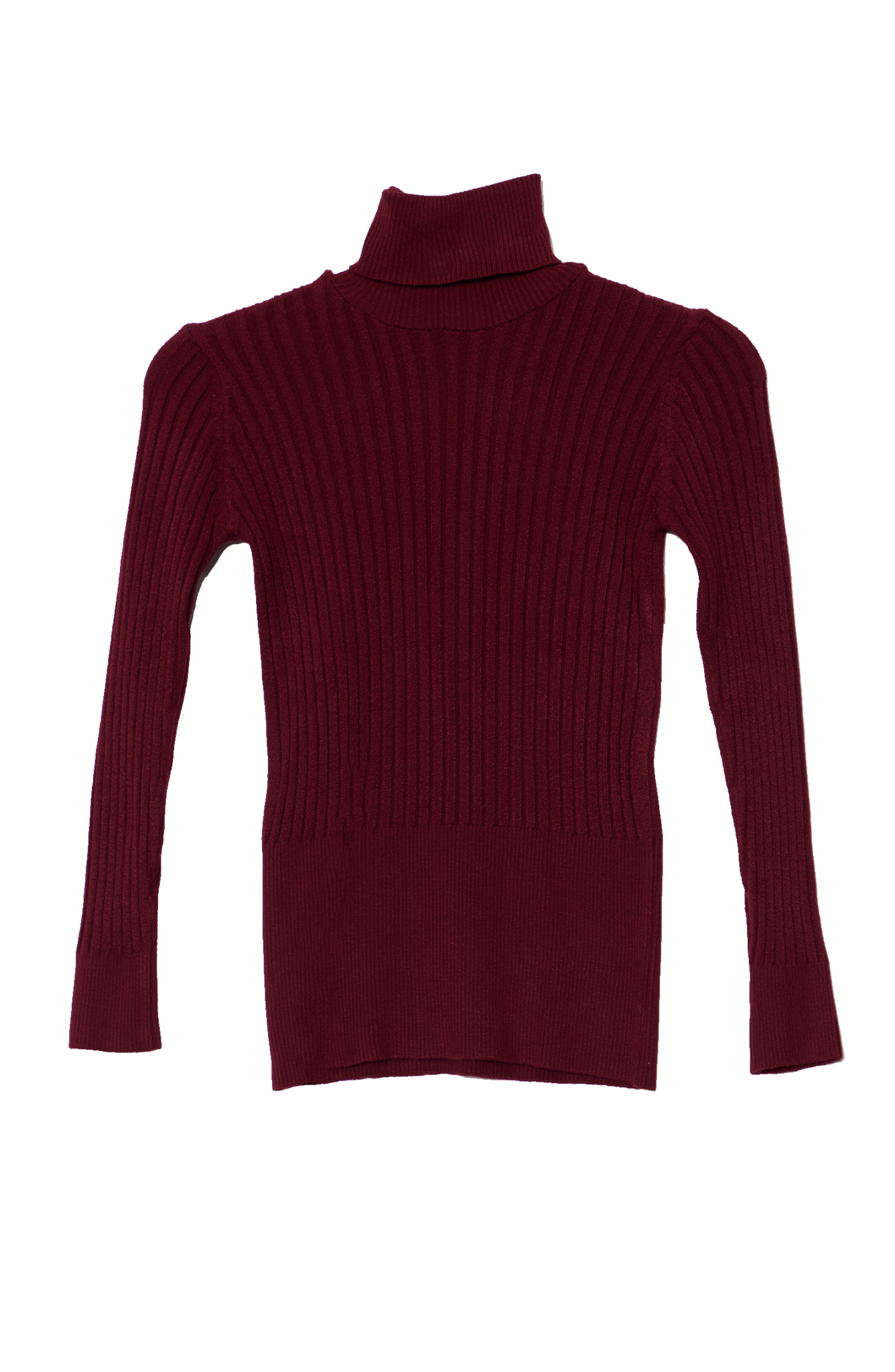 Basic Balıkçı Yaka Bordo Fitilli Triko Kazak - Fatma Atasoy