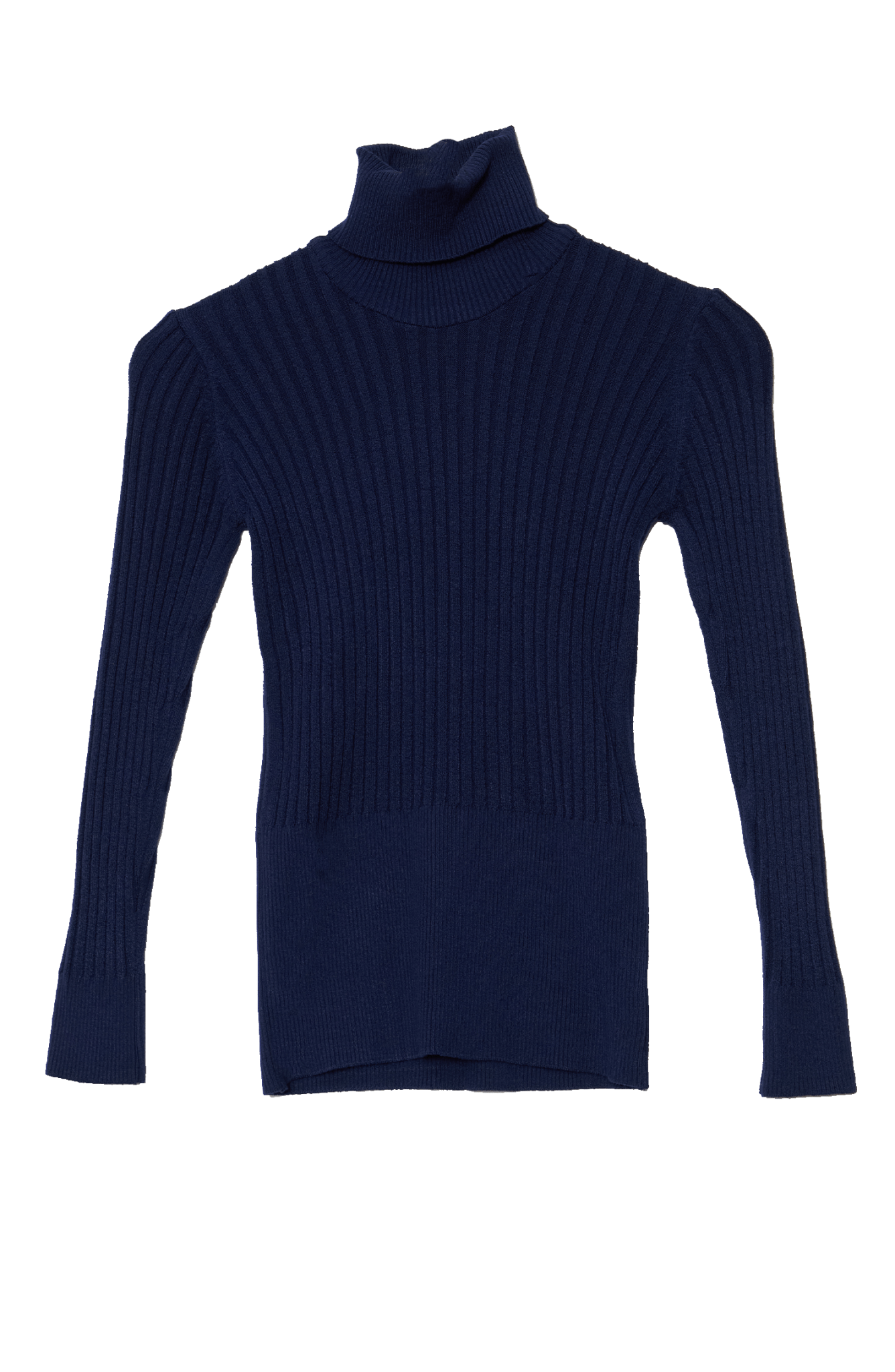 Basic Balıkçı Yaka Lacivert Fitilli Triko Kazak - Fatma Atasoy