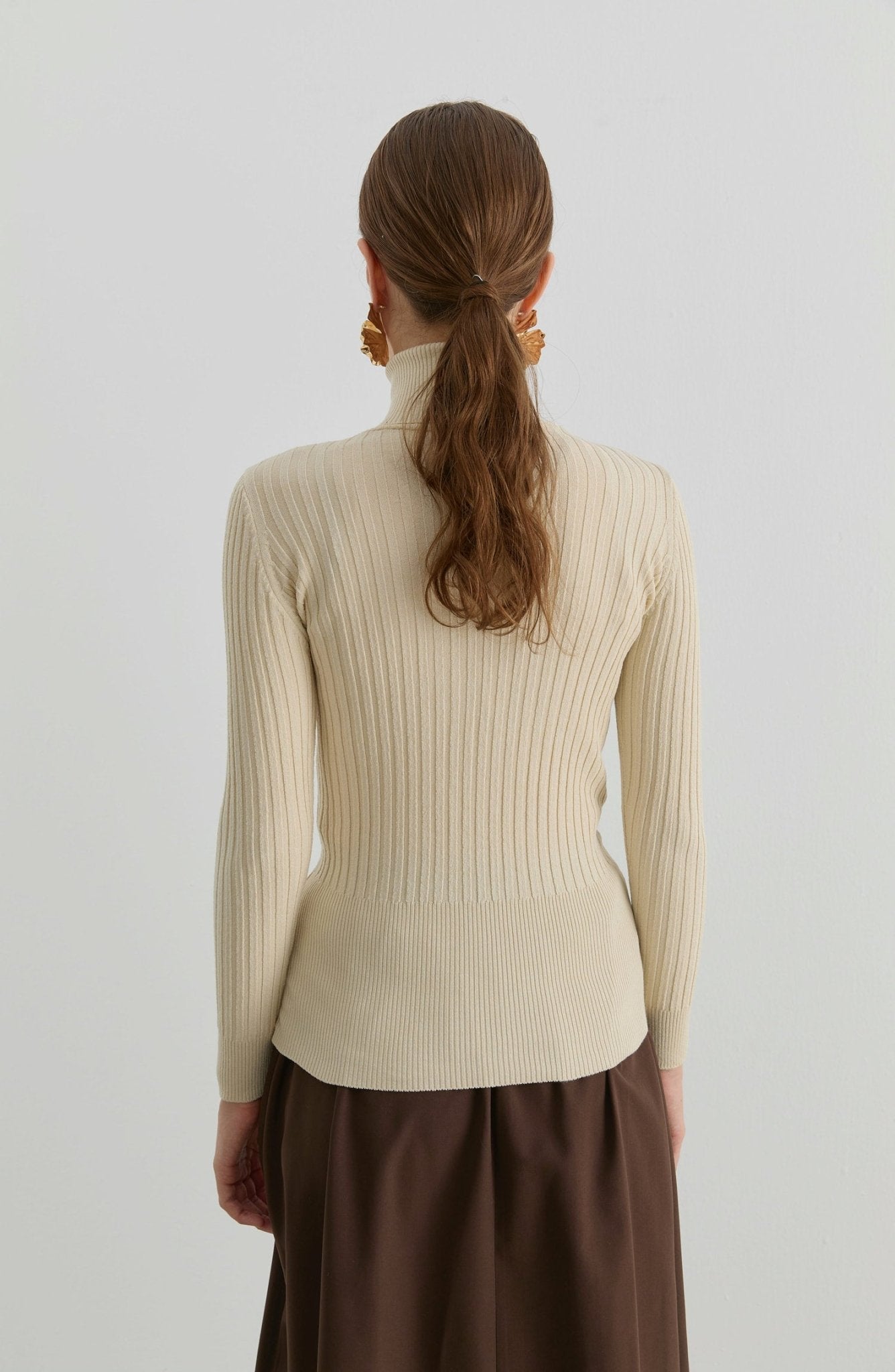 Basic Balıkçı Yaka Taş Fitilli Triko Kazak - Fatma Atasoy