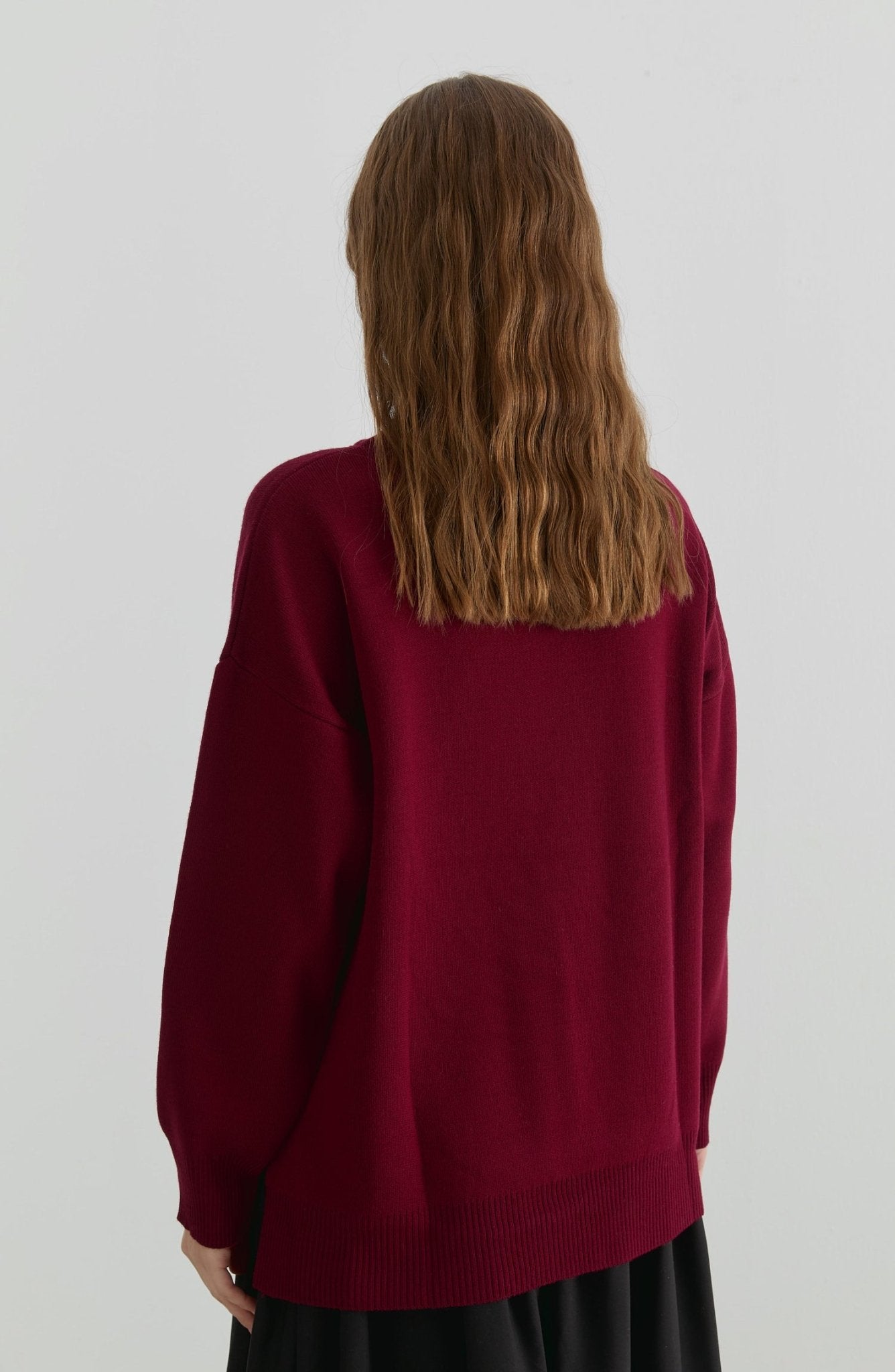 Basic Bordo Triko Kazak - Fatma Atasoy