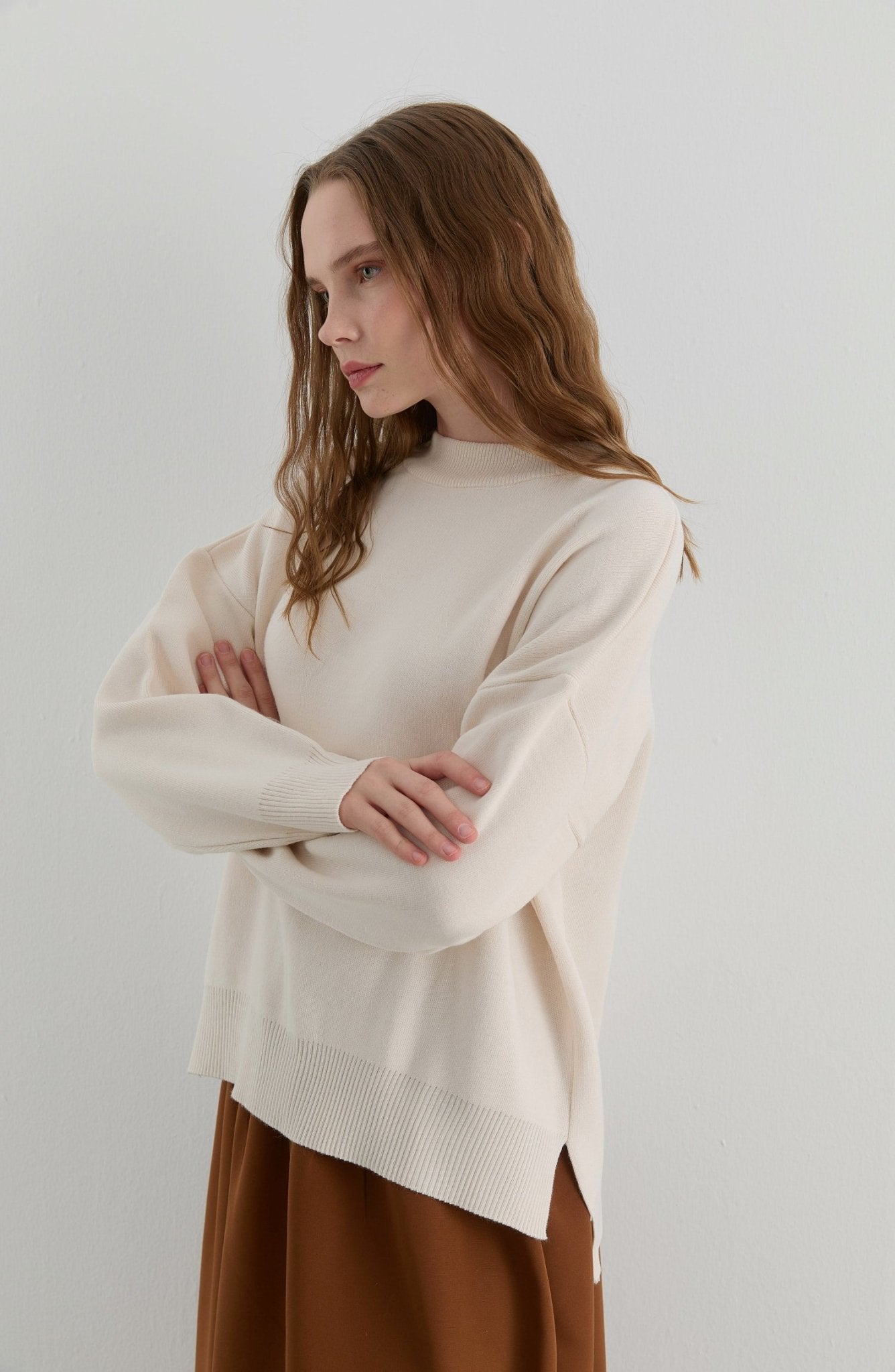 Basic Ekru Triko Kazak - Fatma Atasoy