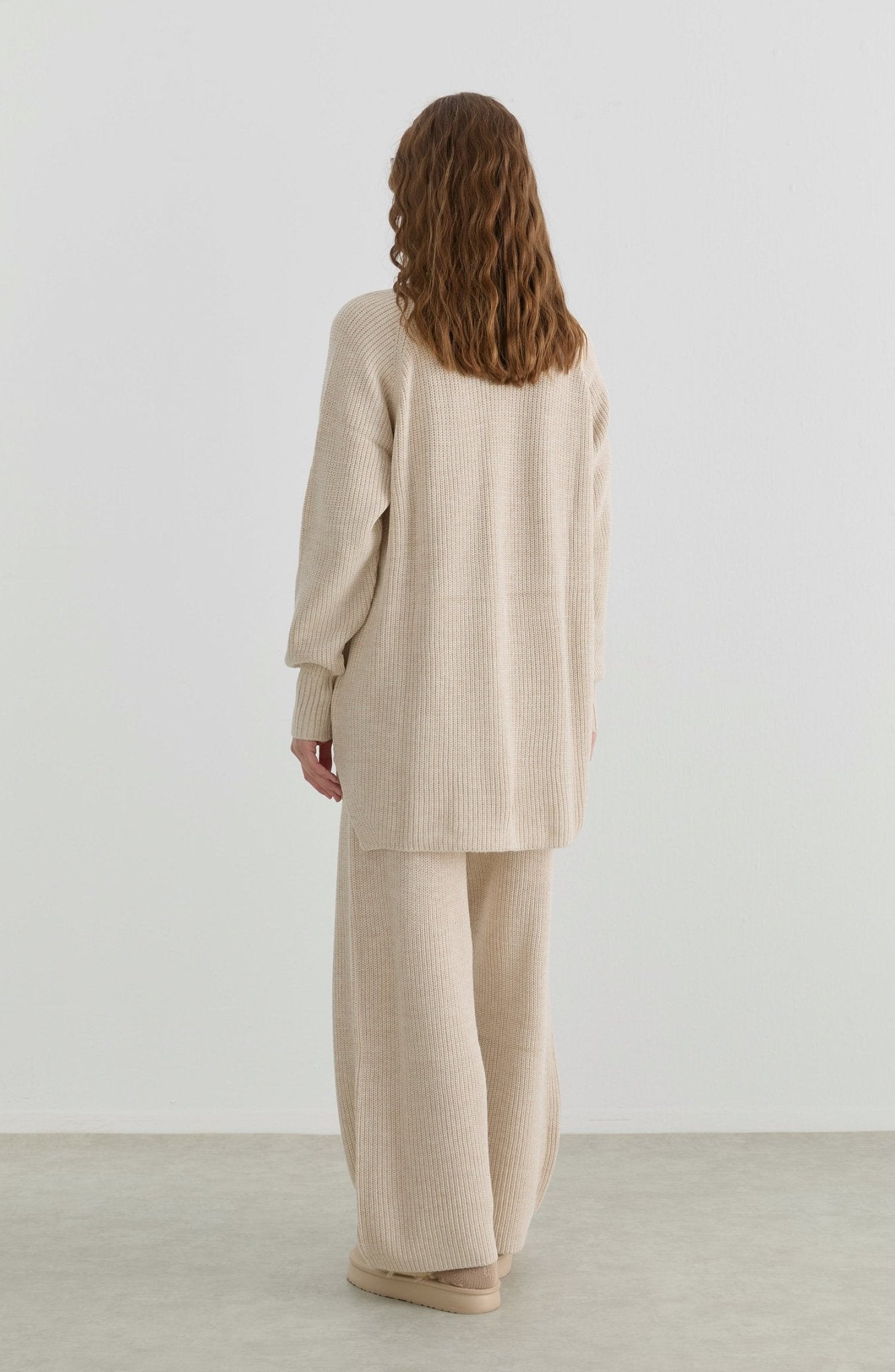 Basic Fitilli Taş Triko İkili Takım - Fatma Atasoy