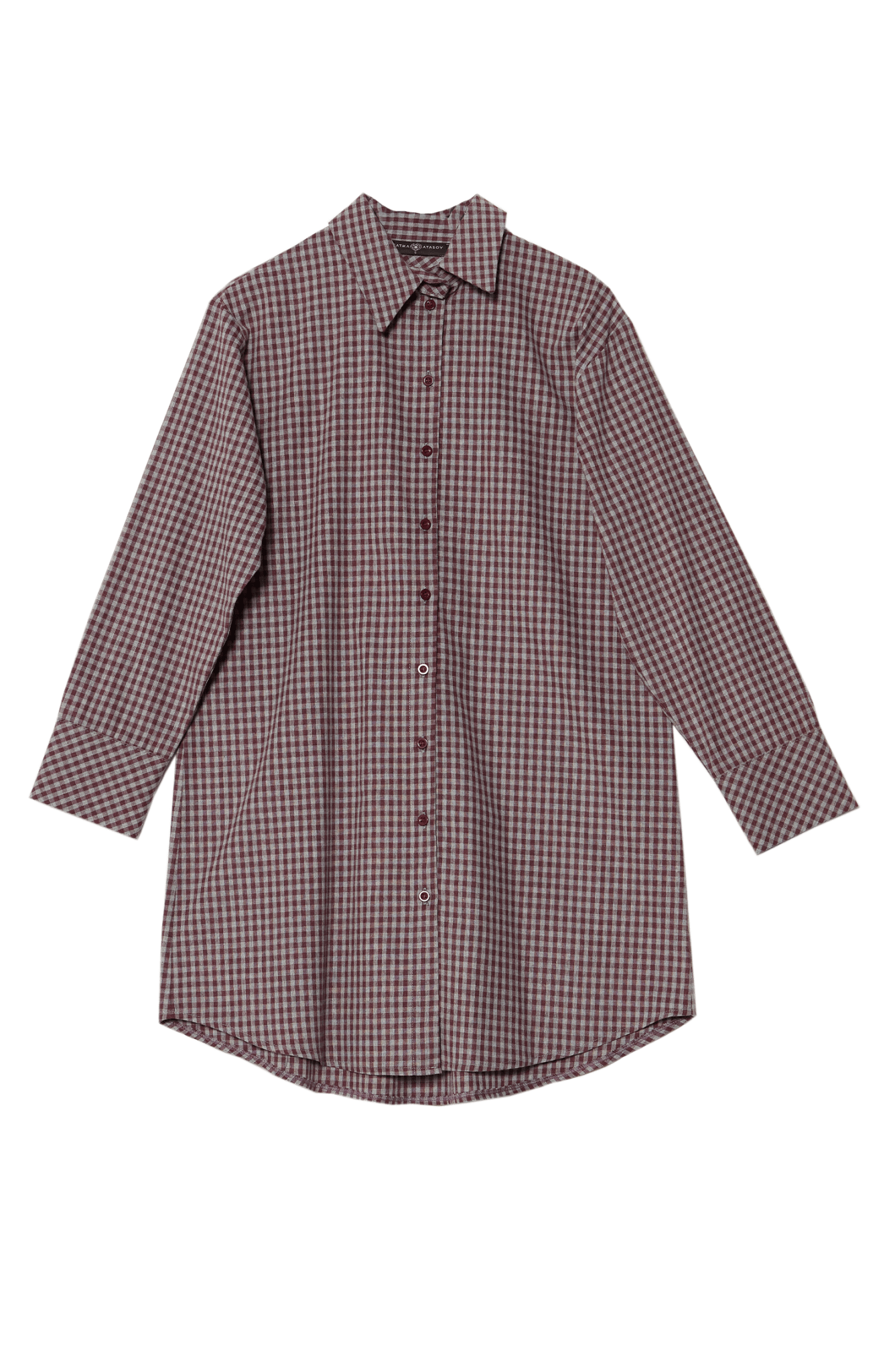 Basic Minikare Bordo Pamuk Gömlek - Fatma Atasoy