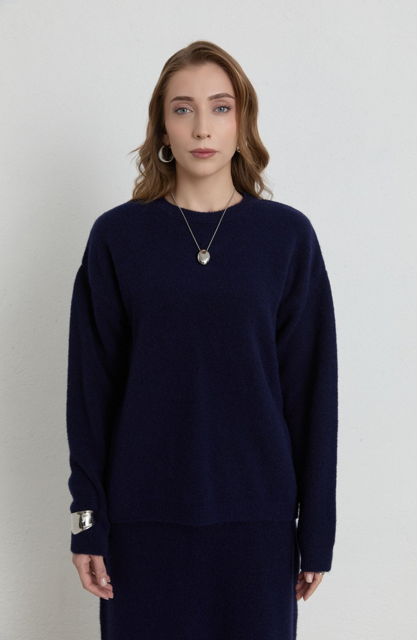 Basic Pufik Lacivert Triko Etekli İkili Takım - Fatma Atasoy