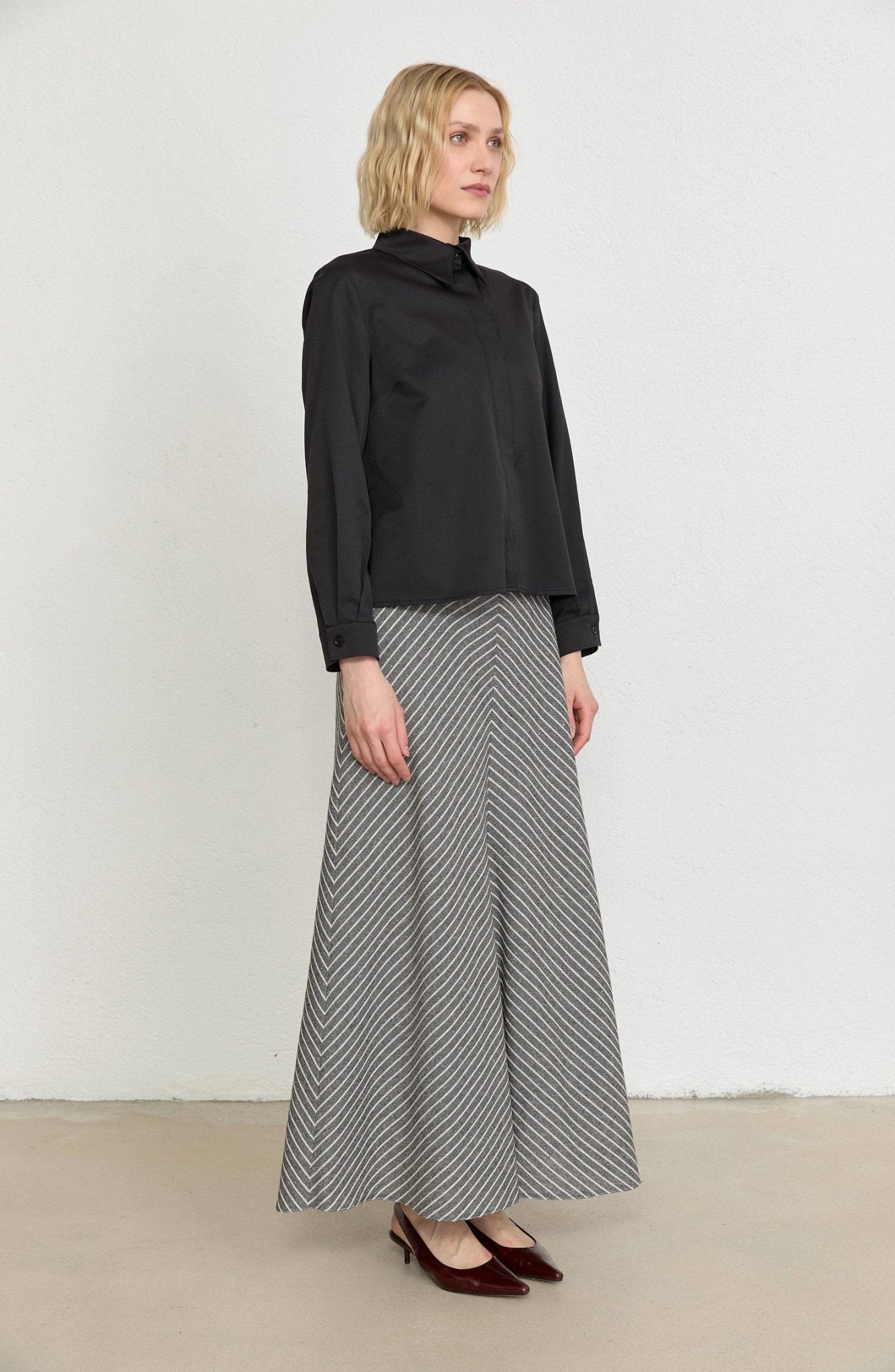 Basic Siyah Pamuk Gömlek - Fatma Atasoy