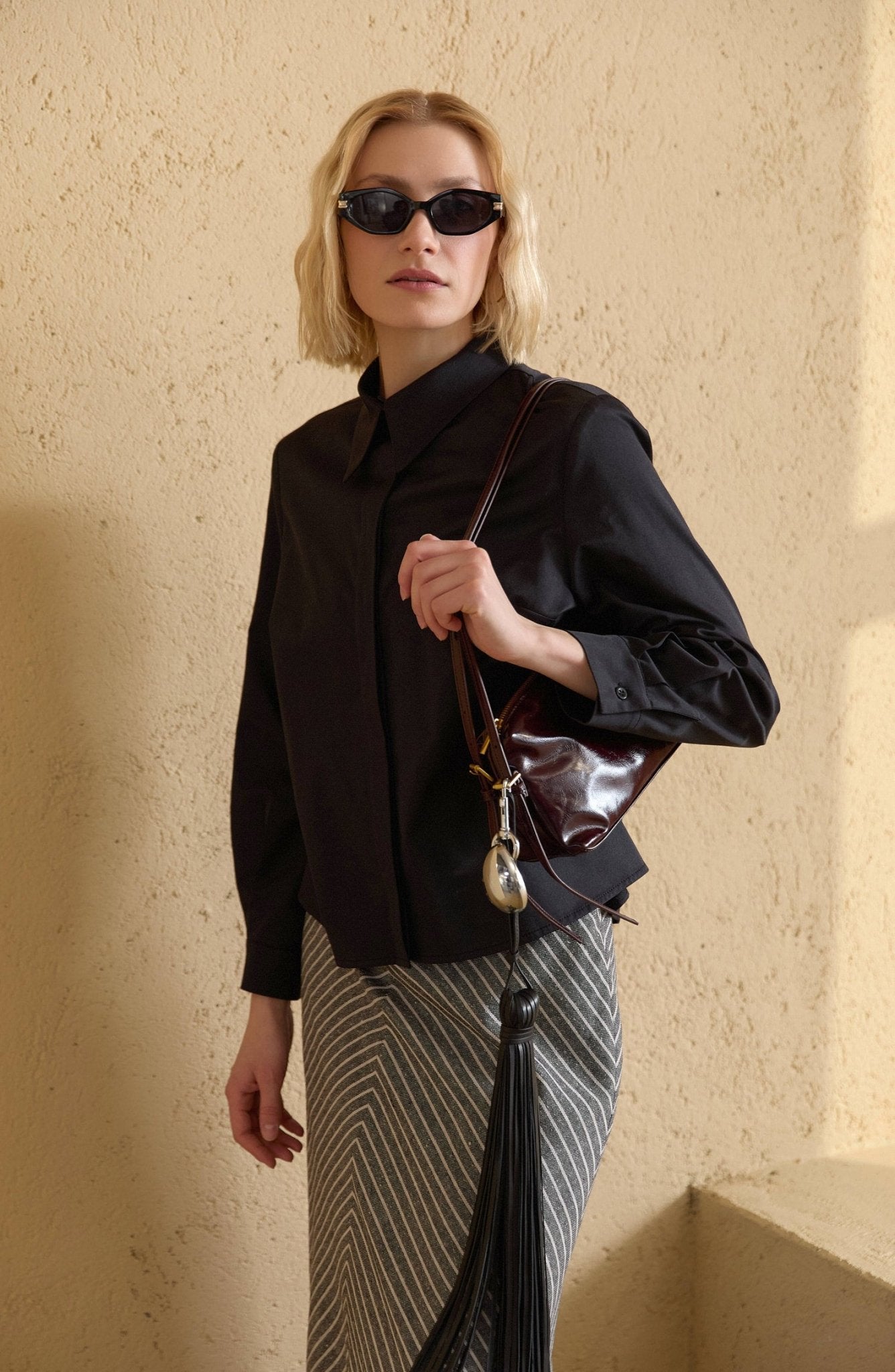 Basic Siyah Pamuk Gömlek - Fatma Atasoy