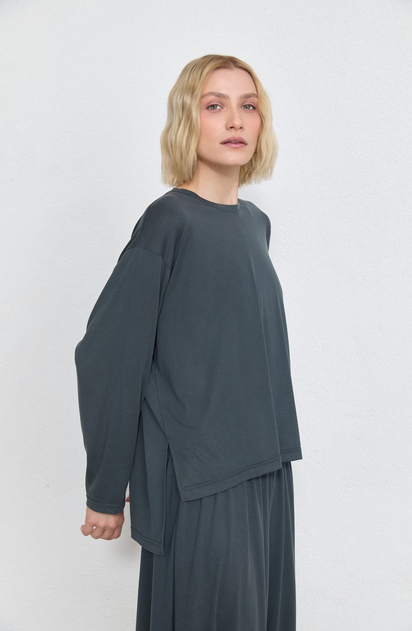 Basic Soft Touch Modal Füme İkili Takım - Fatma Atasoy