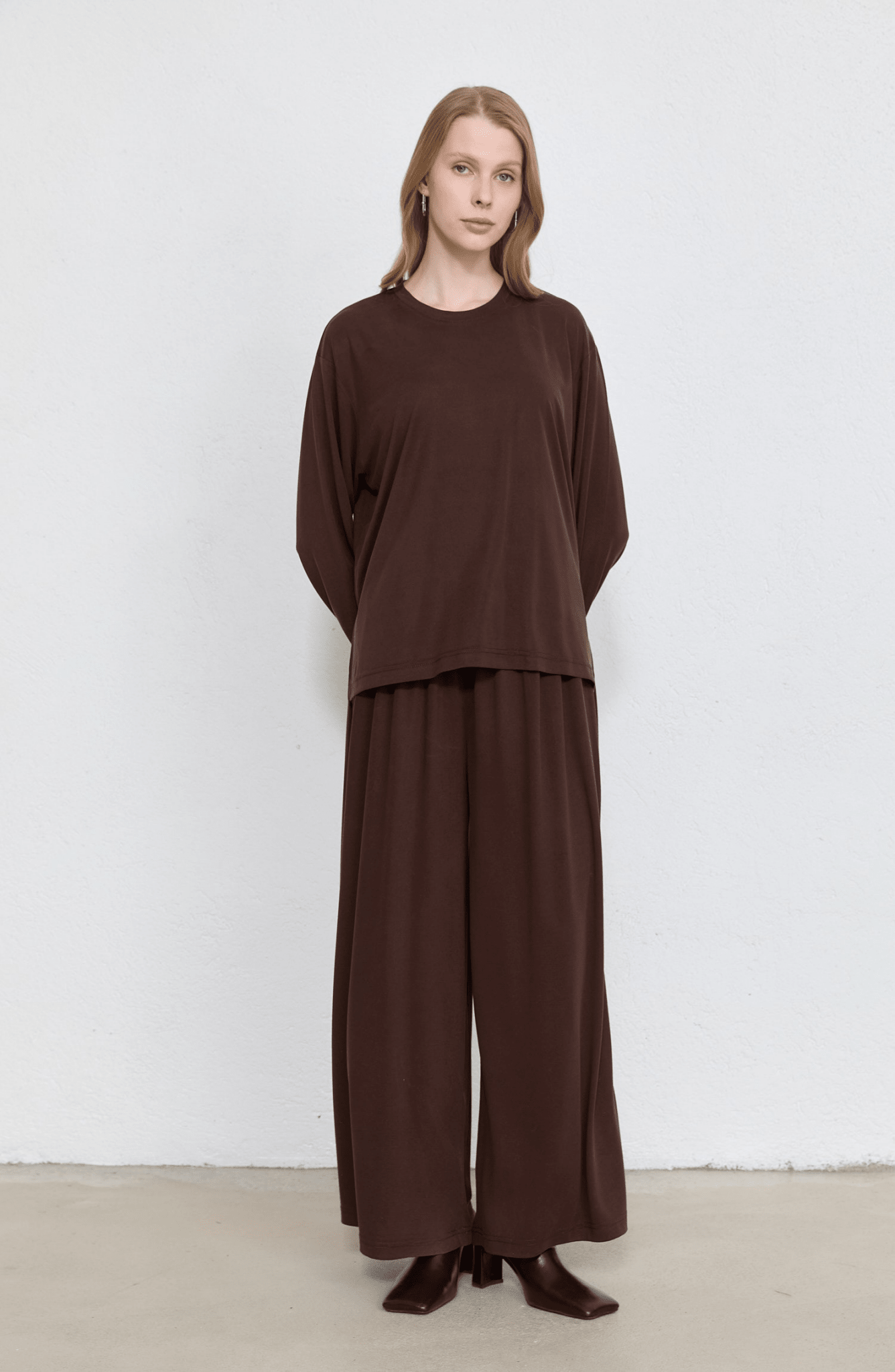 Basic Soft Touch Modal Kahverengi İkili Takım - Fatma Atasoy