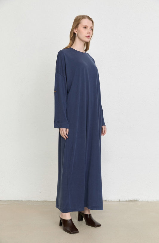 Basic Soft Touch Modal Lacivert Elbise - Fatma Atasoy