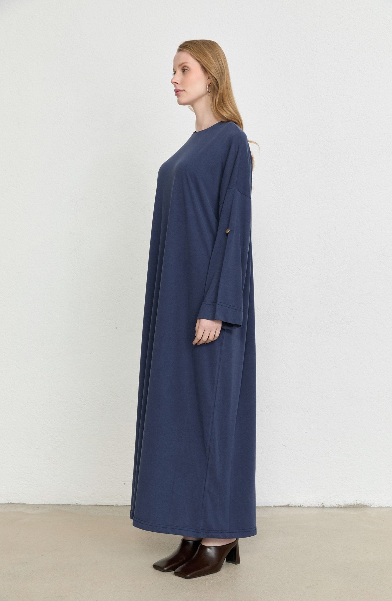 Basic Soft Touch Modal Lacivert Elbise - Fatma Atasoy