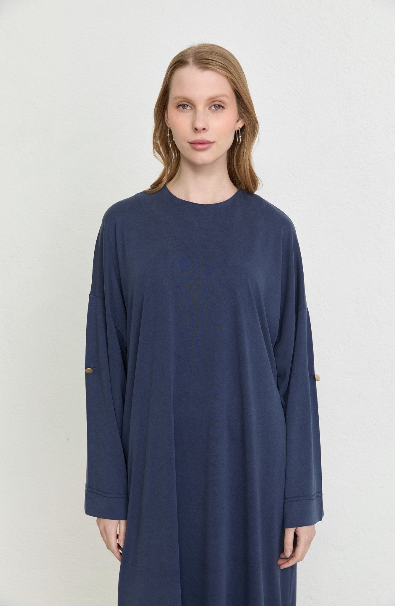 Basic Soft Touch Modal Lacivert Elbise - Fatma Atasoy