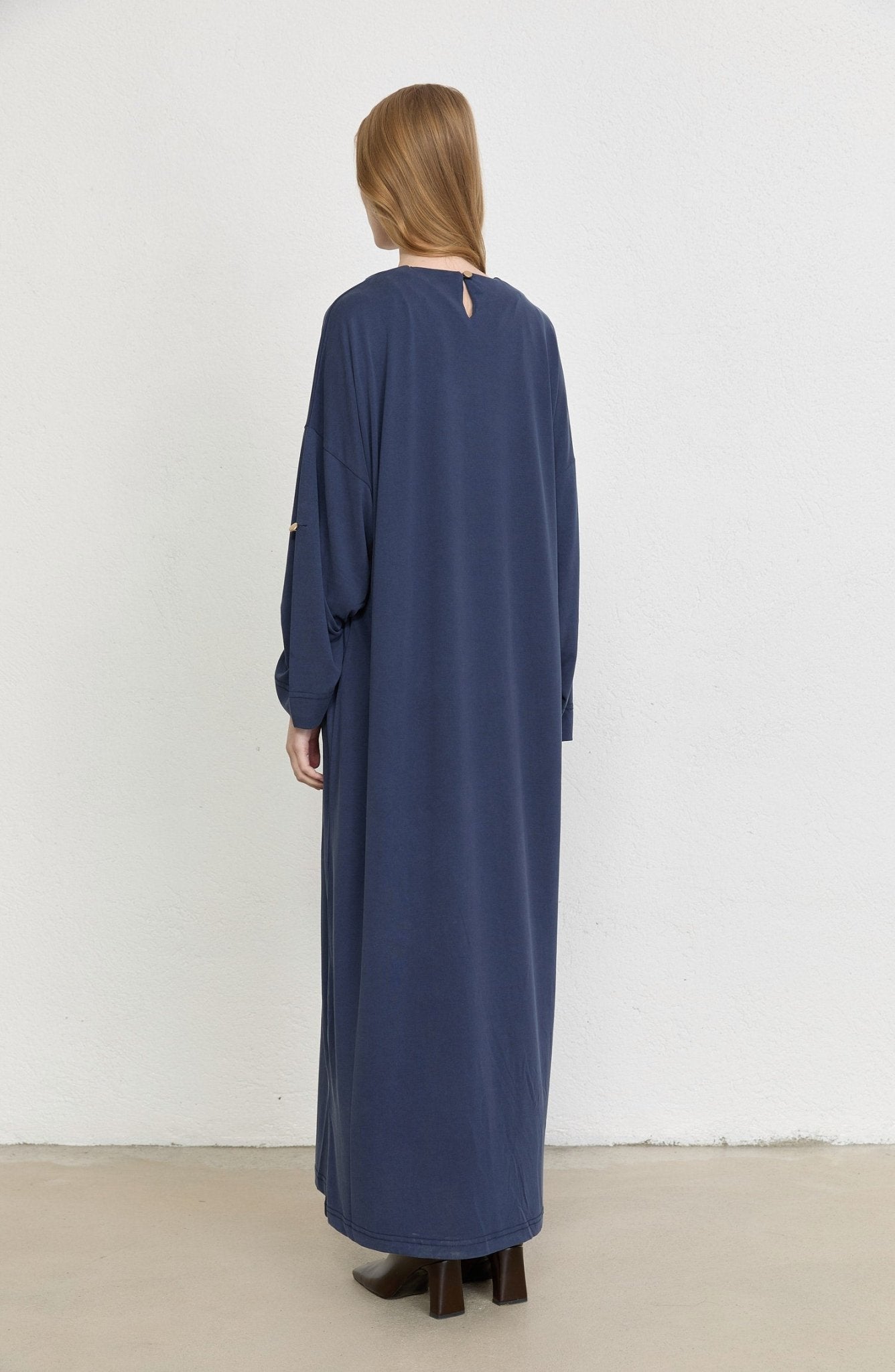 Basic Soft Touch Modal Lacivert Elbise - Fatma Atasoy