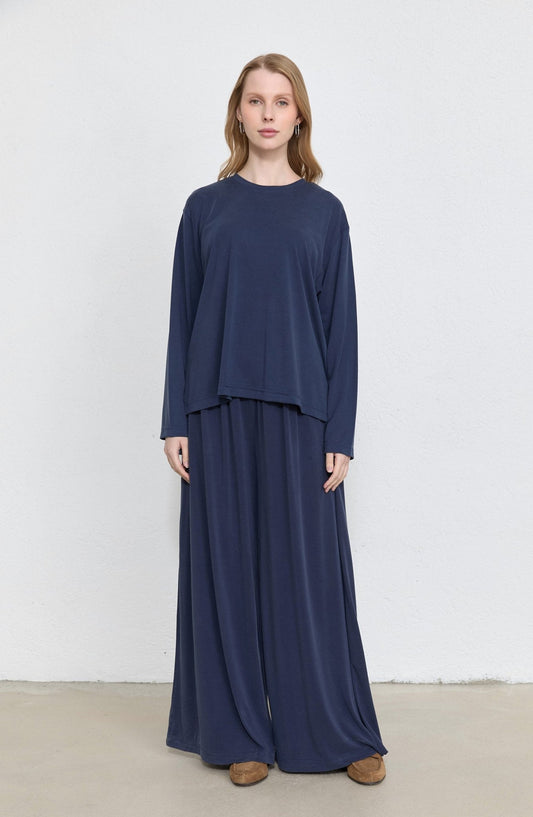 Basic Soft Touch Modal Lacivert İkili Takım - Fatma Atasoy