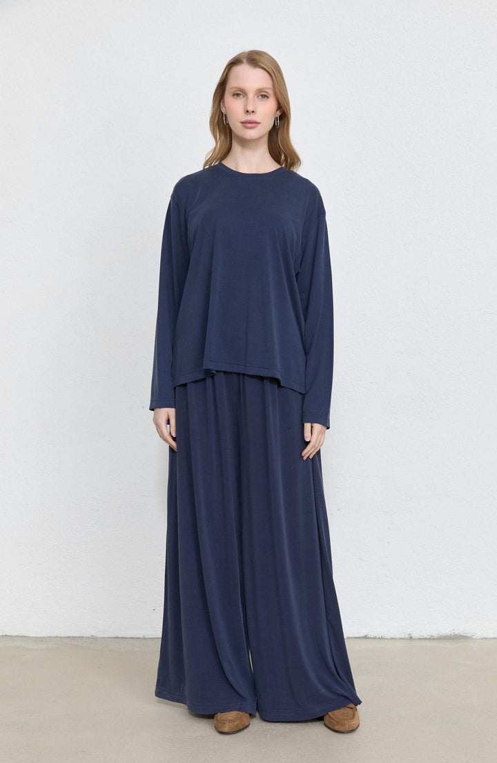 Basic Soft Touch Modal Lacivert İkili Takım - Fatma Atasoy