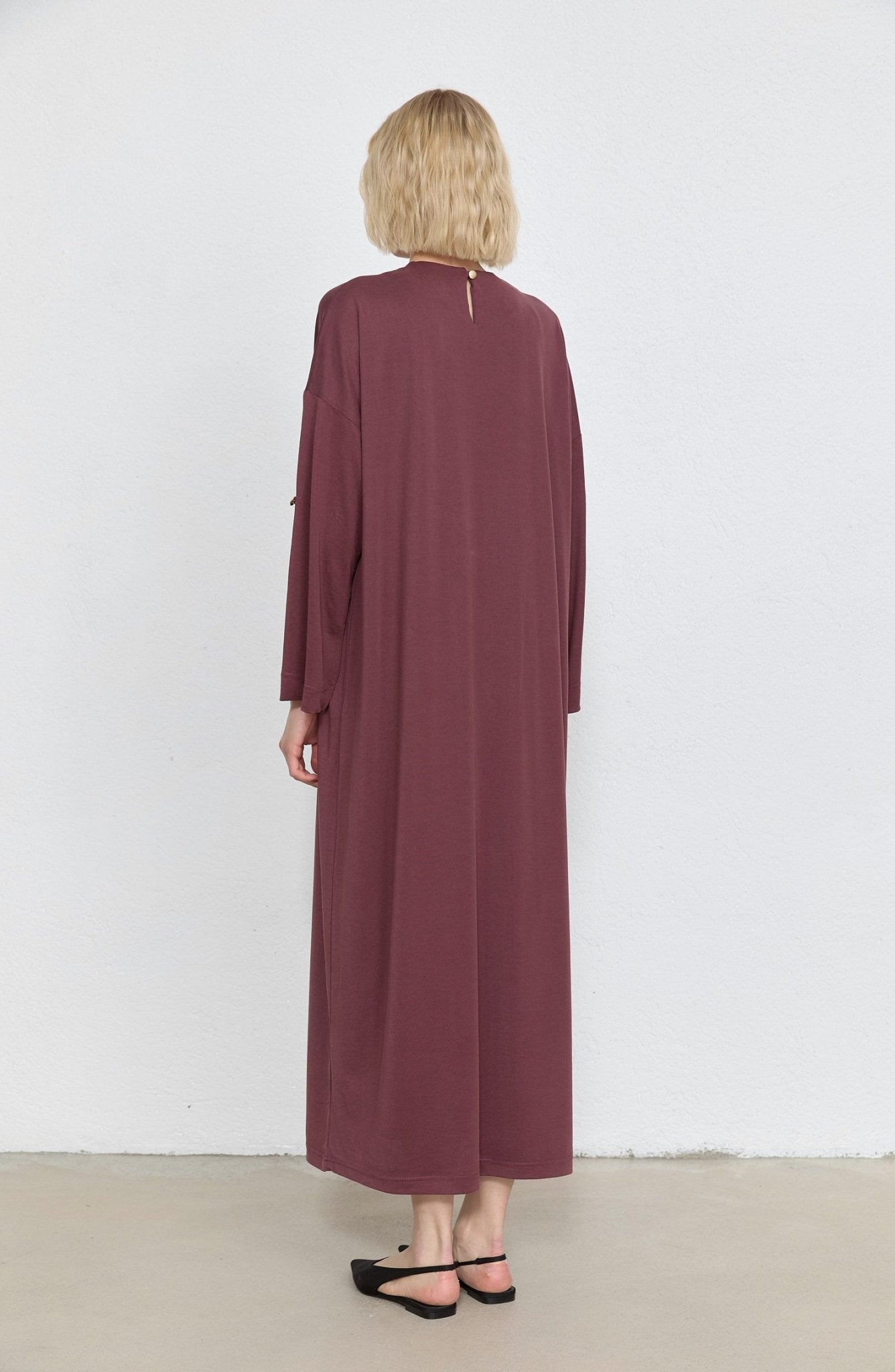 Basic Soft Touch Modal Mürdüm Elbise - Fatma Atasoy