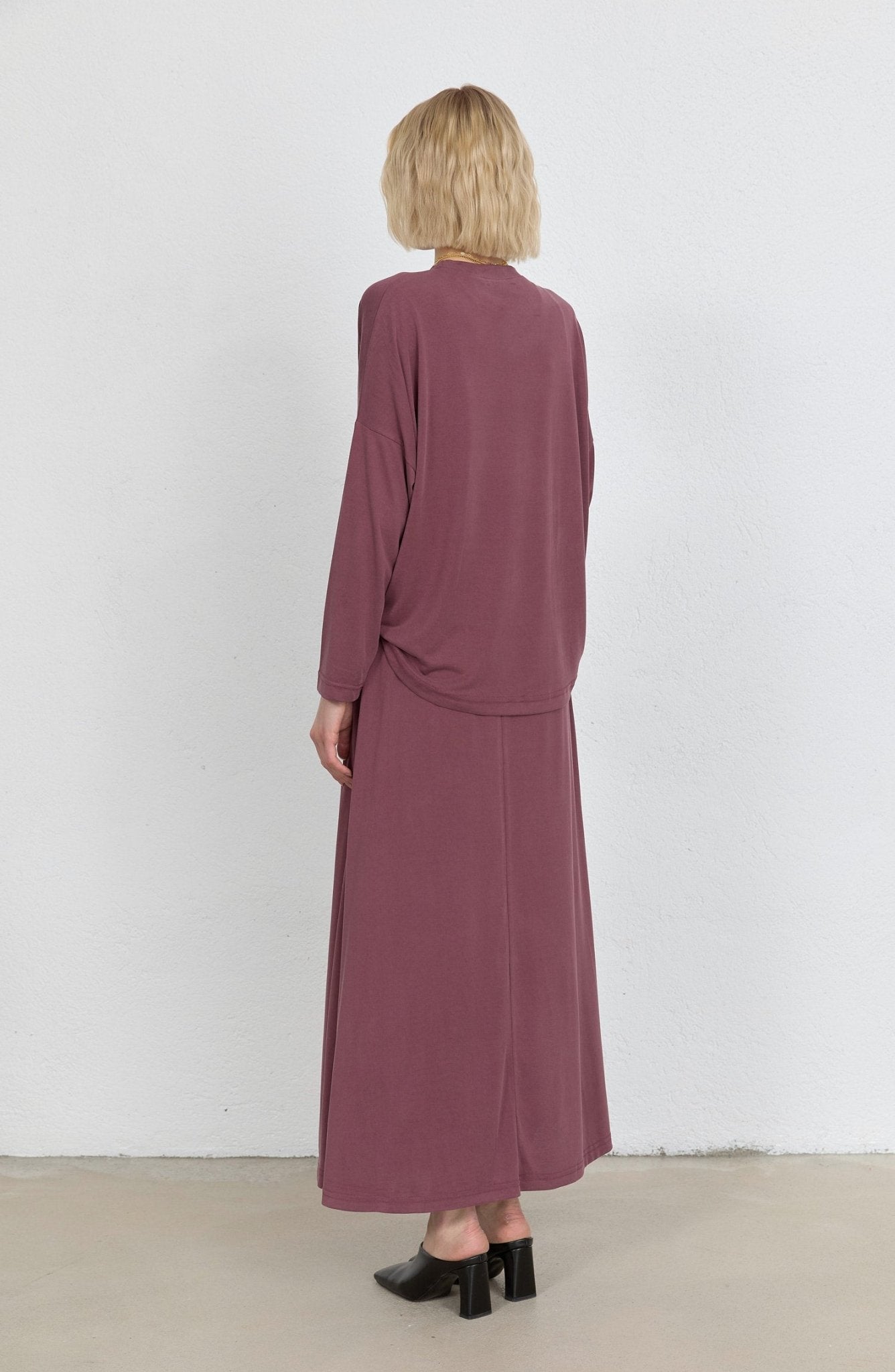 Basic Soft Touch Modal Mürdüm Etekli İkili Takım - Fatma Atasoy