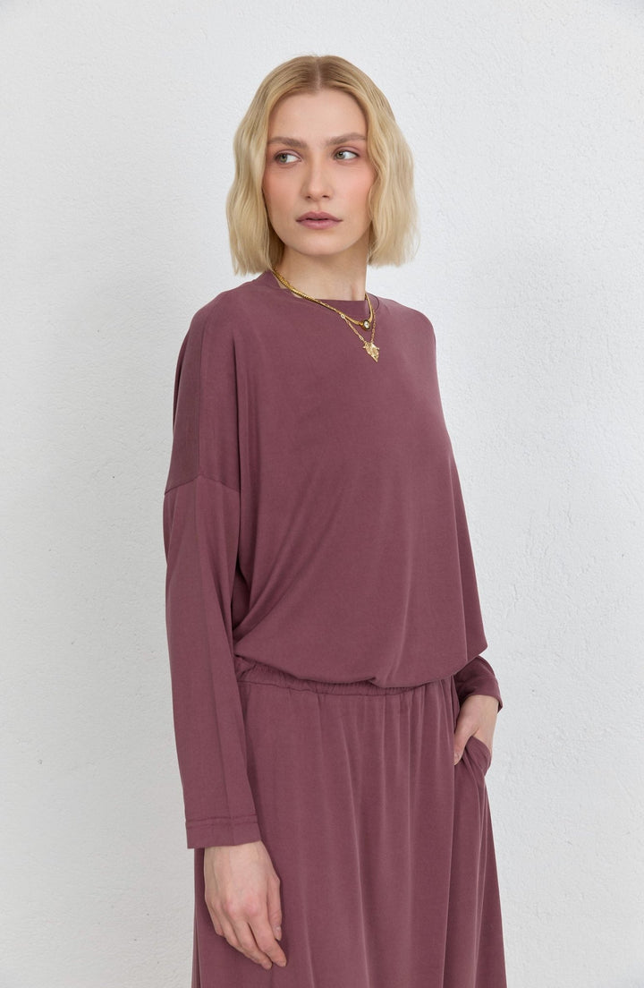 Basic Soft Touch Modal Mürdüm Etekli İkili Takım - Fatma Atasoy