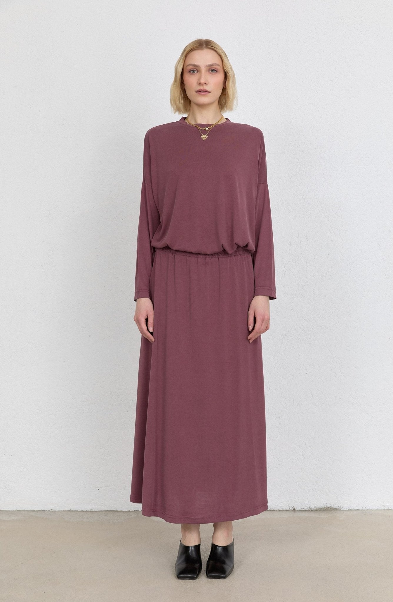 Basic Soft Touch Modal Mürdüm Etekli İkili Takım - Fatma Atasoy