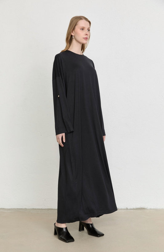 Basic Soft Touch Modal Siyah Elbise - Fatma Atasoy