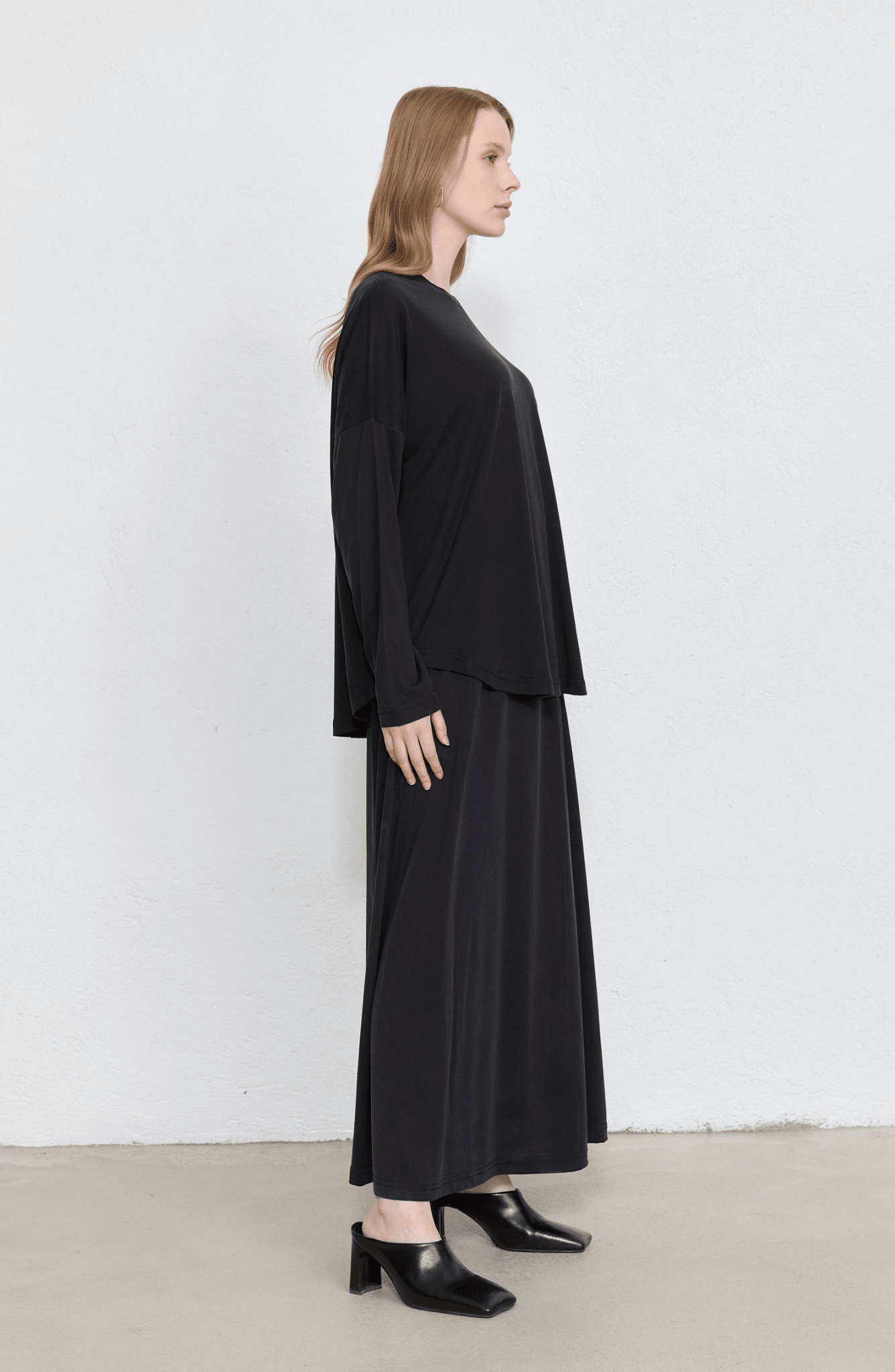 Basic Soft Touch Modal Siyah Etekli İkili Takım - Fatma Atasoy