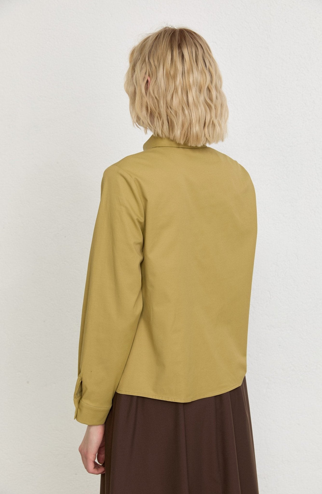 Basic Yağ Yeşili Pamuk Gömlek - Fatma Atasoy