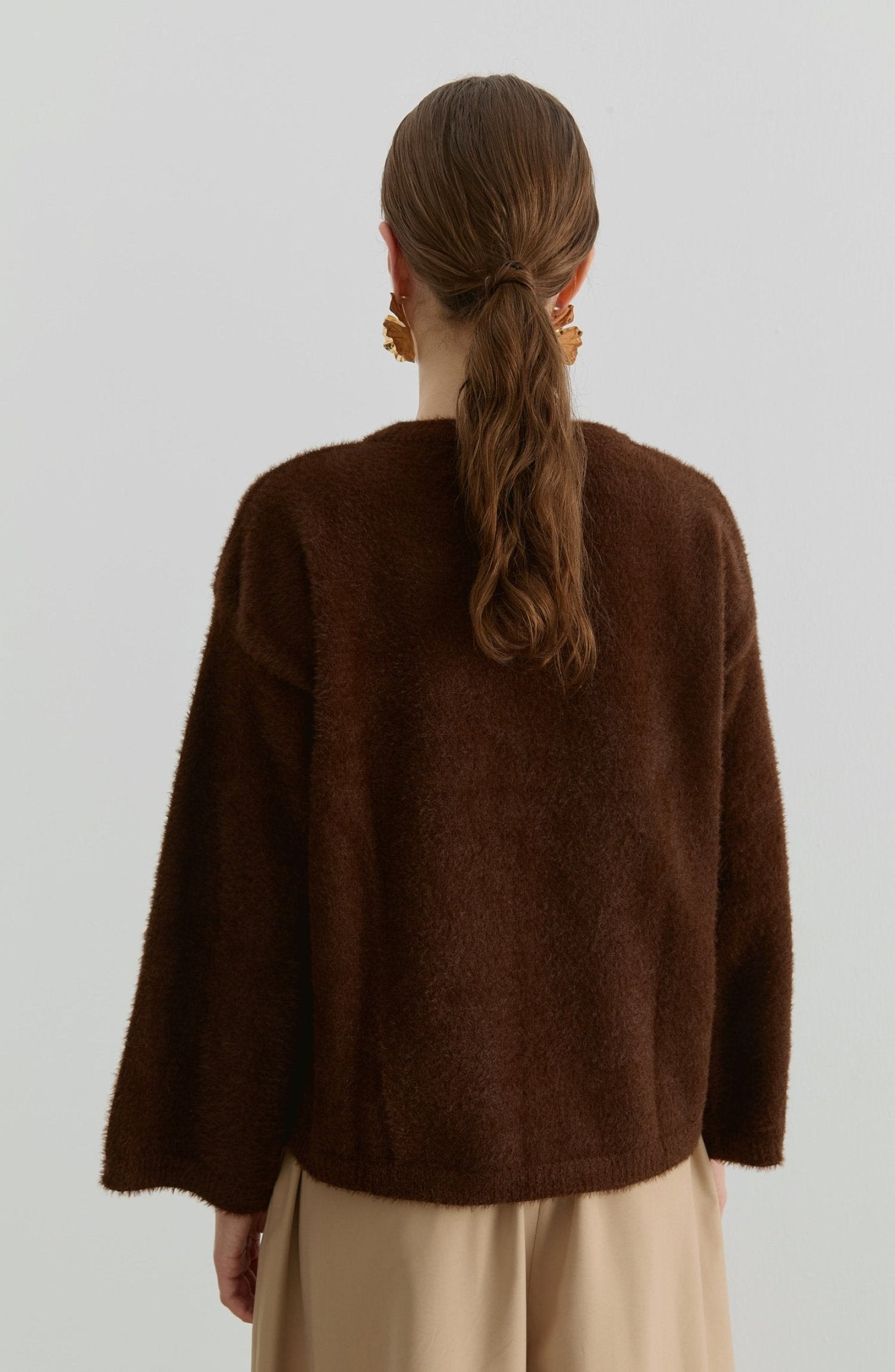 Basic Yumoş Acı Kahve Triko Kazak - Fatma Atasoy