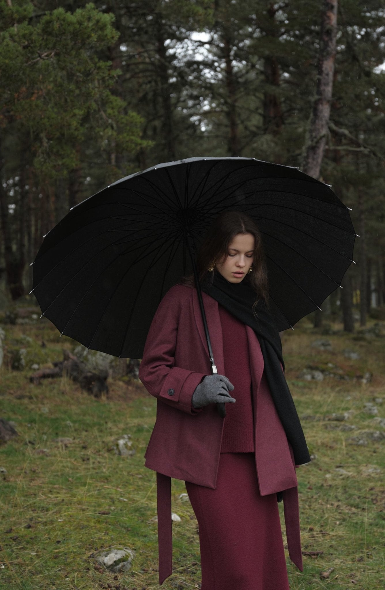 Basic Yumoş Bordo Triko Etekli İkili Takım - Fatma Atasoy