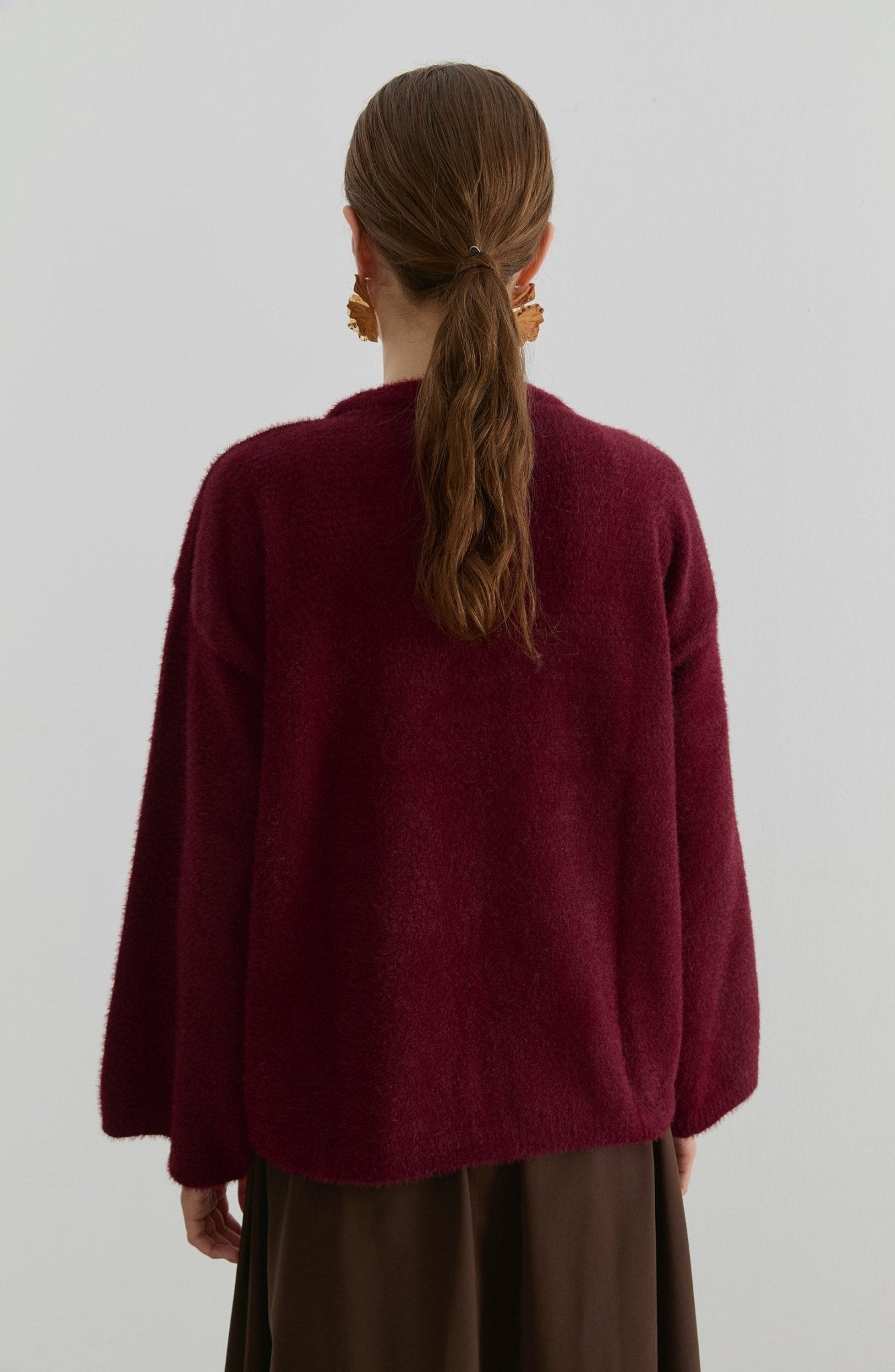 Basic Yumoş Bordo Triko Kazak - Fatma Atasoy