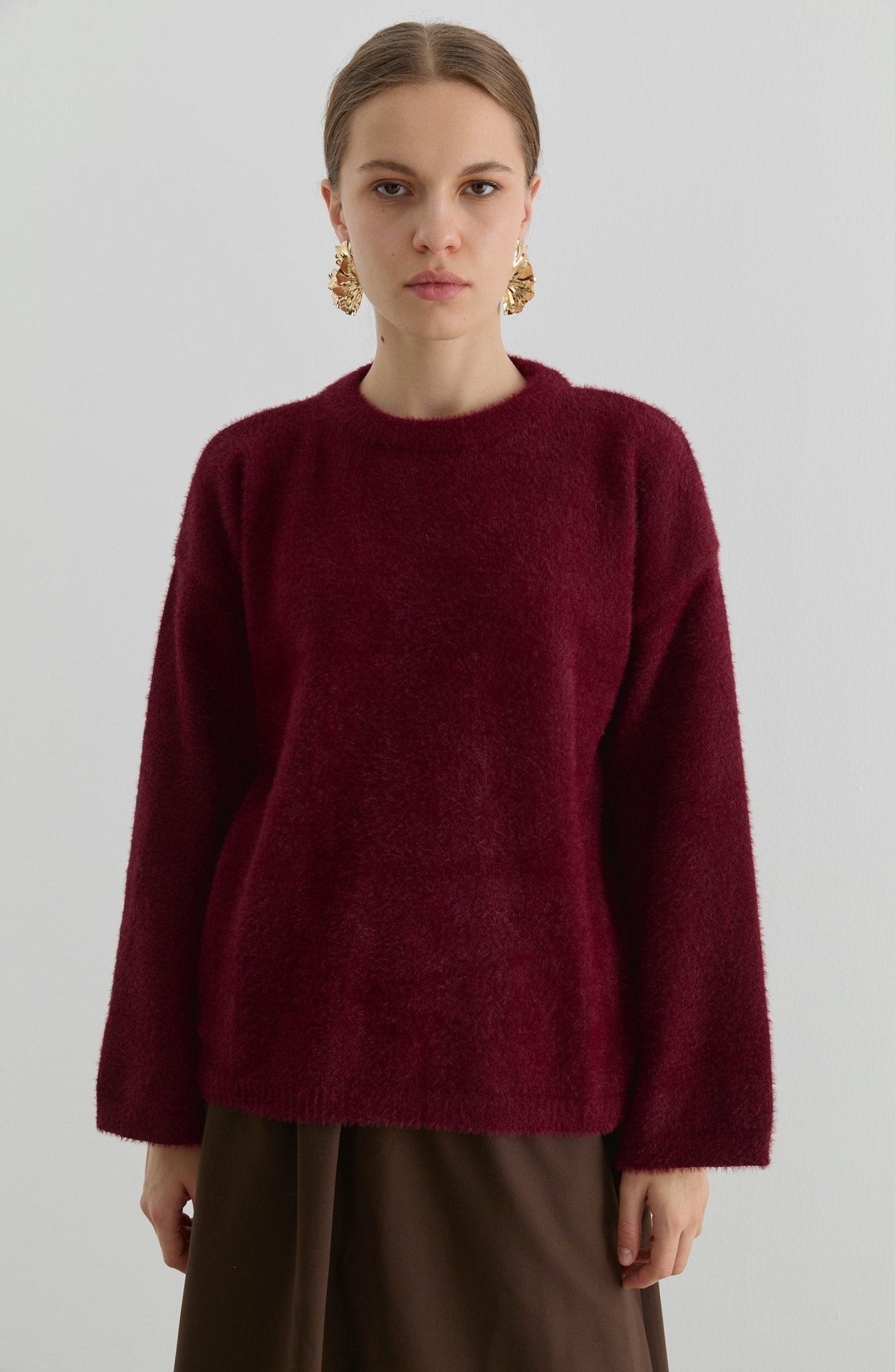 Basic Yumoş Bordo Triko Kazak - Fatma Atasoy